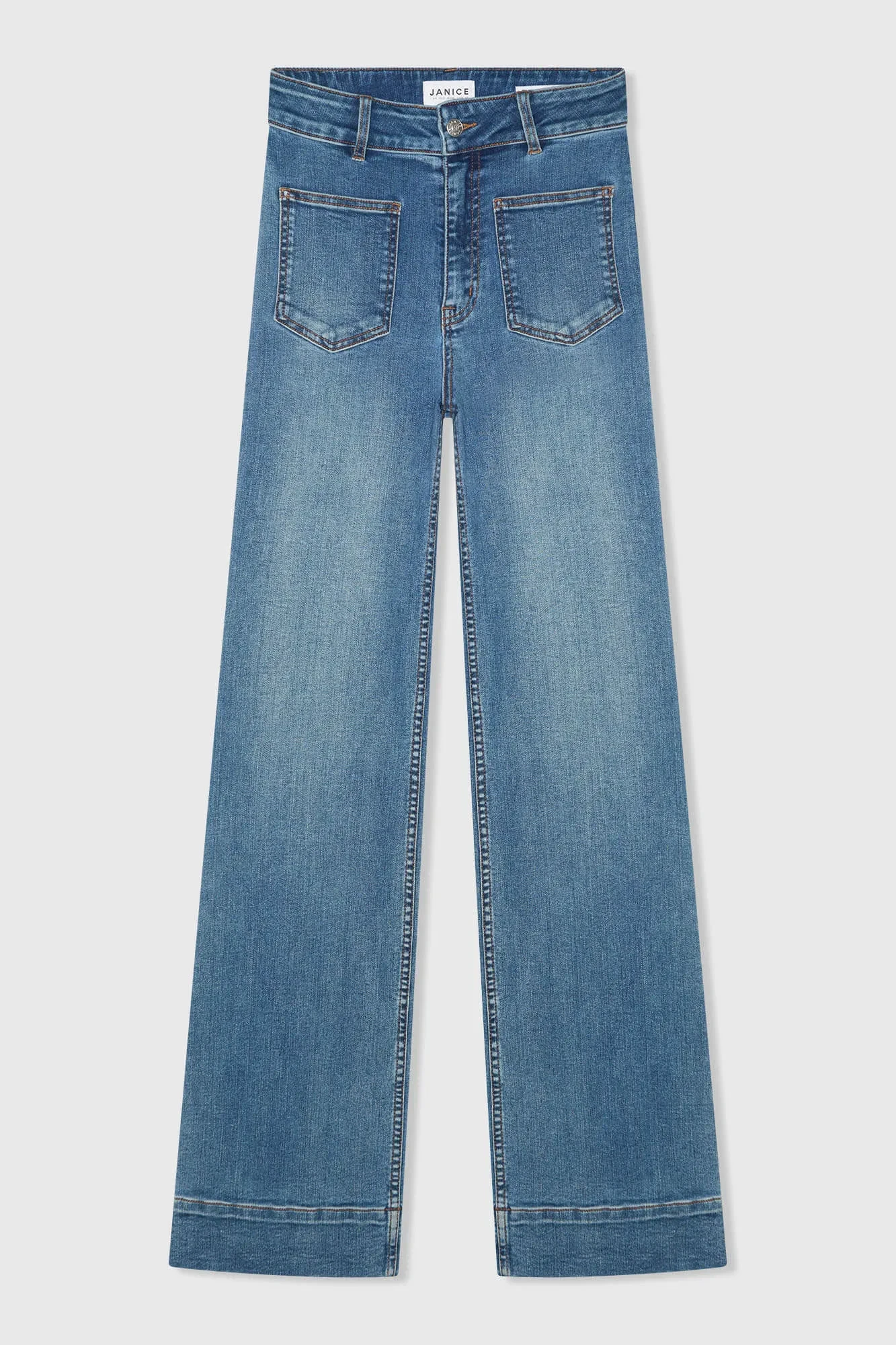 Flared Fit Dames Jeans Stretch Mid Rise Jagger Blauw 932
