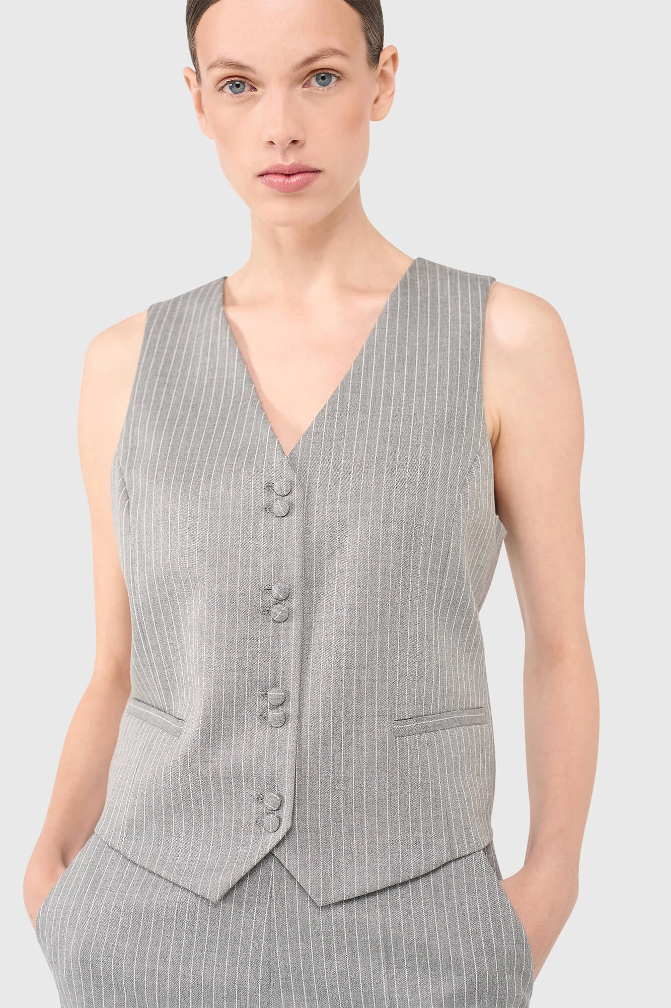 Dave Gilet Grijs Streep