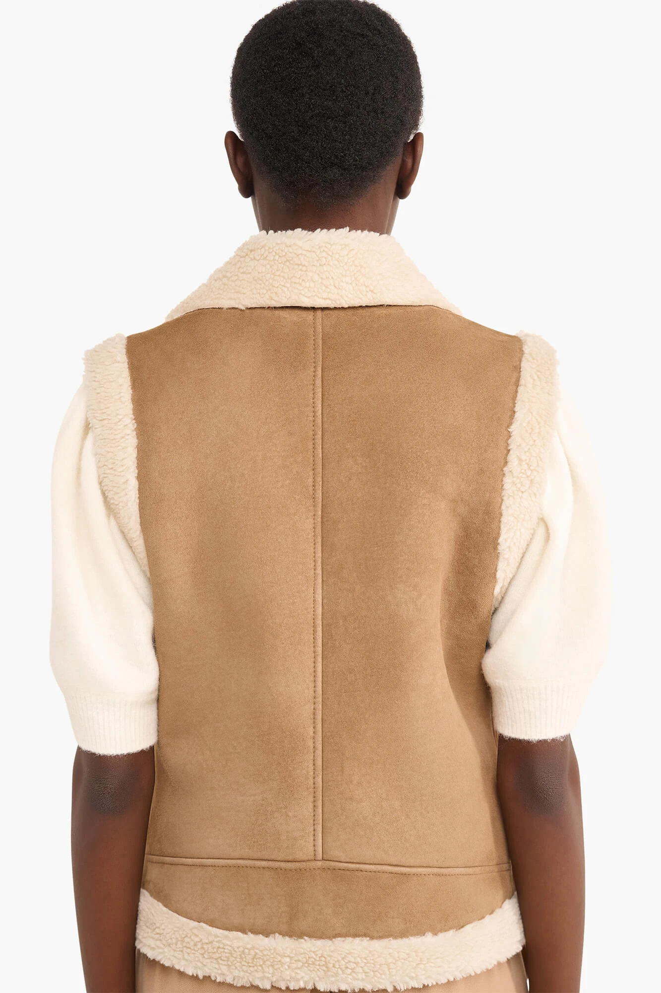 Lammy Dames Vest Suede Nick Cognac