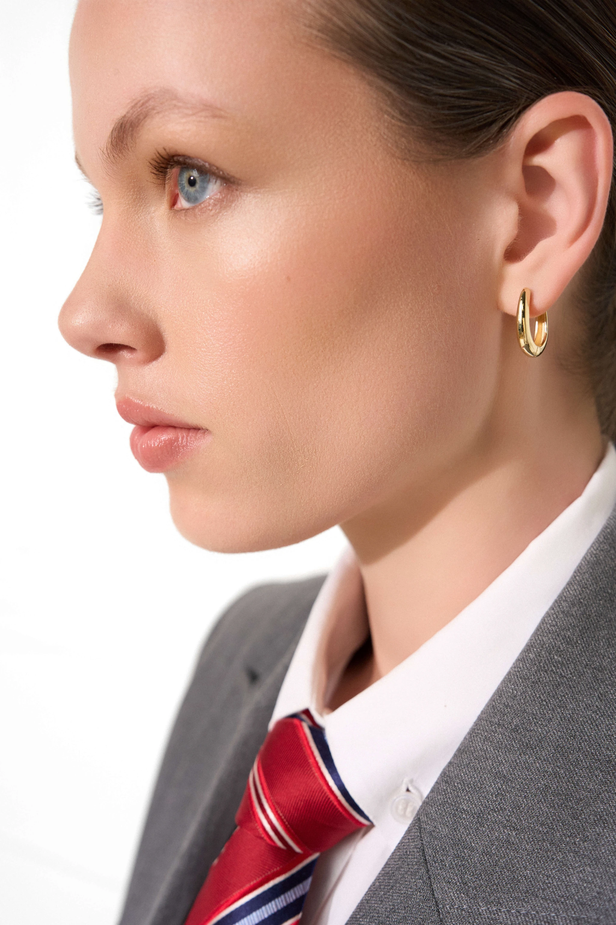 Gouden Oorbellen Oval Linked Hoop Creolen Logan Medium