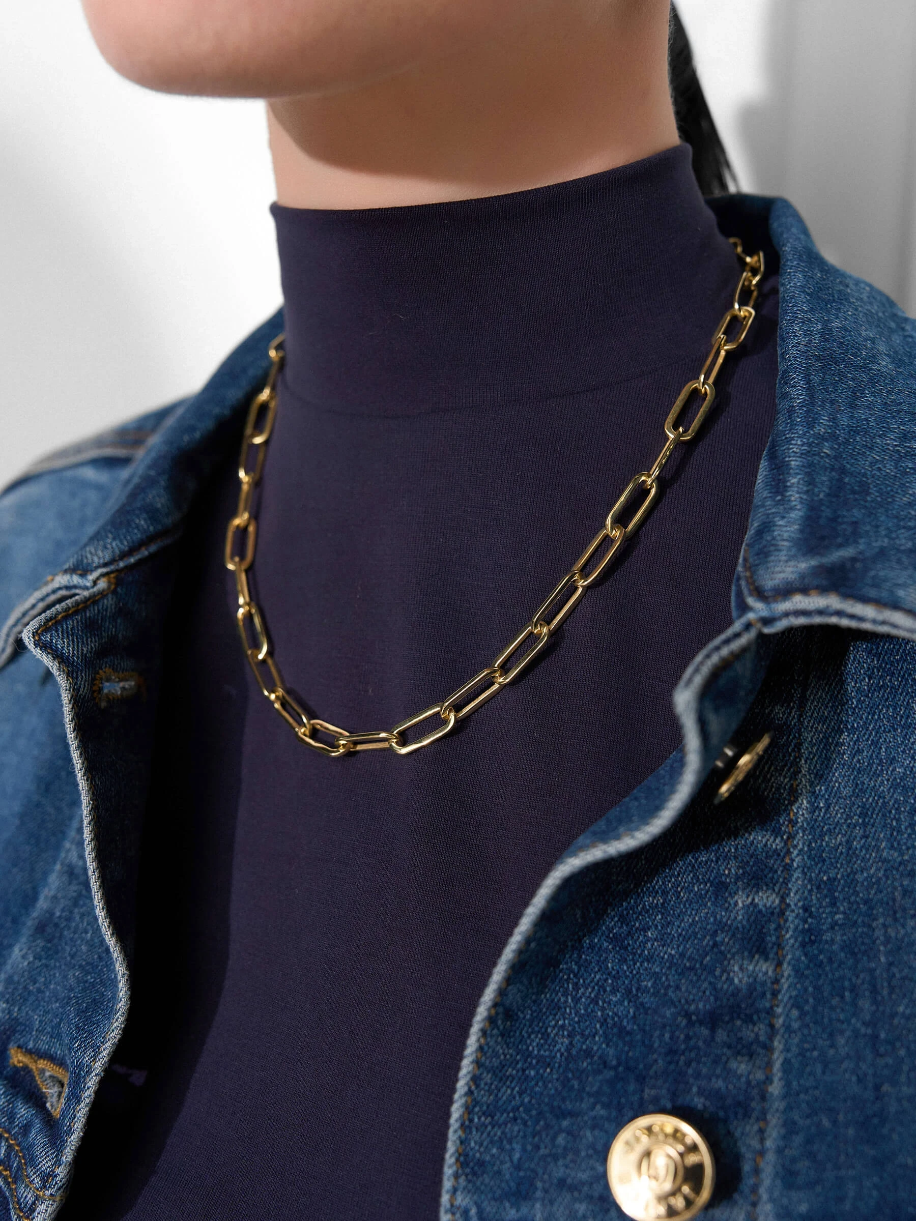 Gouden Paperclip Schakel Ketting Legend