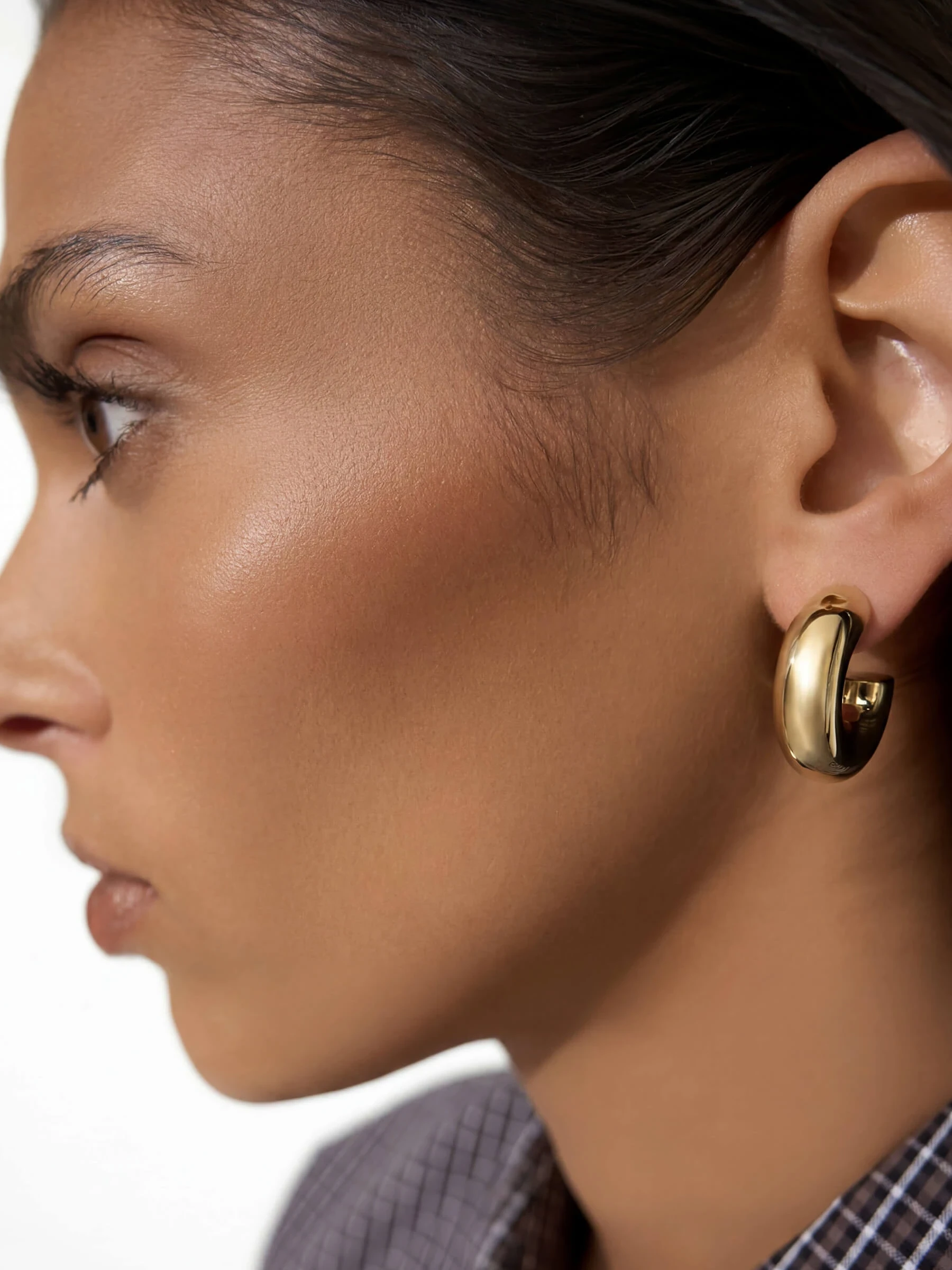 Gouden Oorbellen Creolen Chunky Hoops Hudson Medium