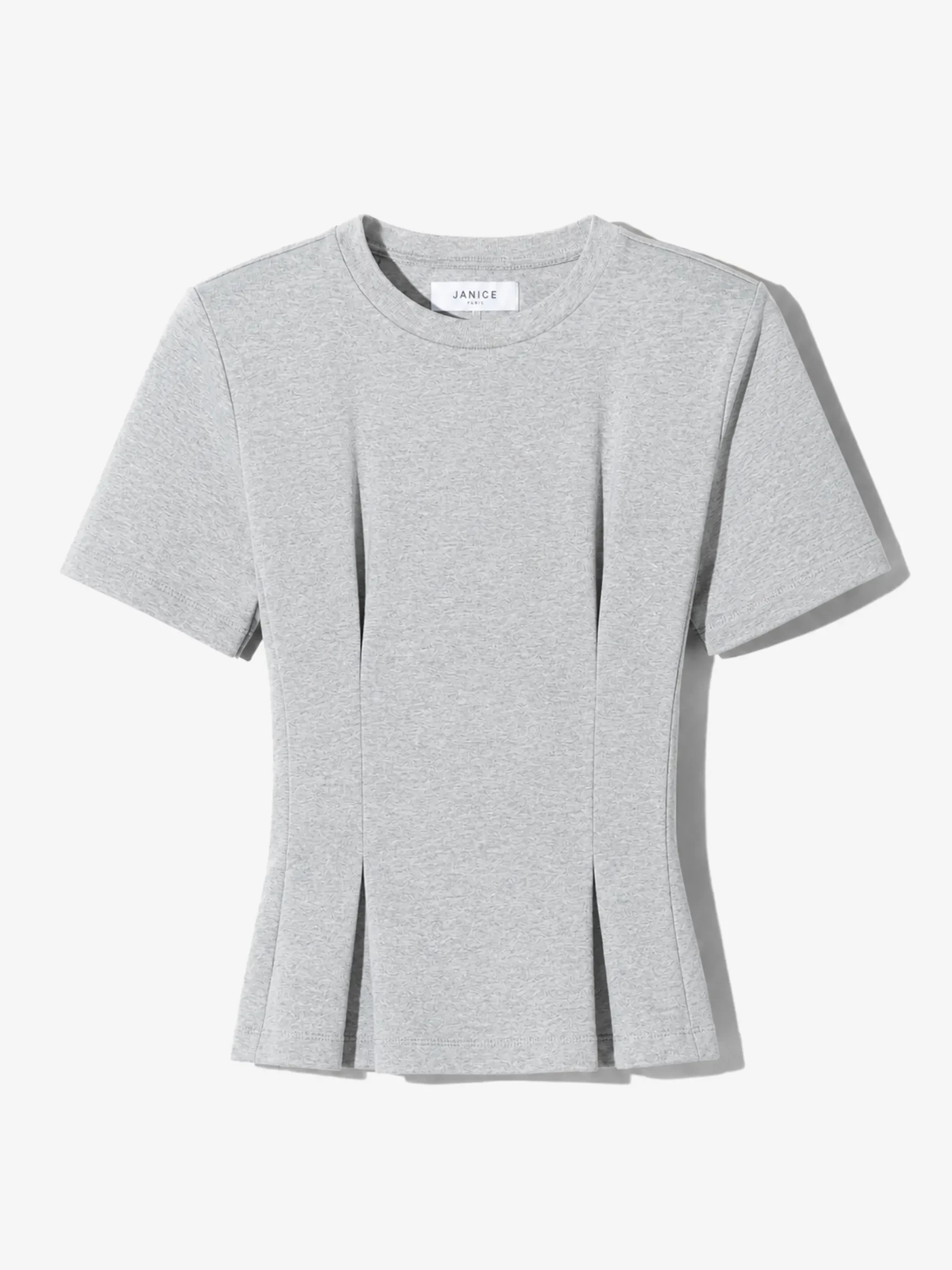 Grijs Katoenen Dames Shirt Plooien Taille Keon