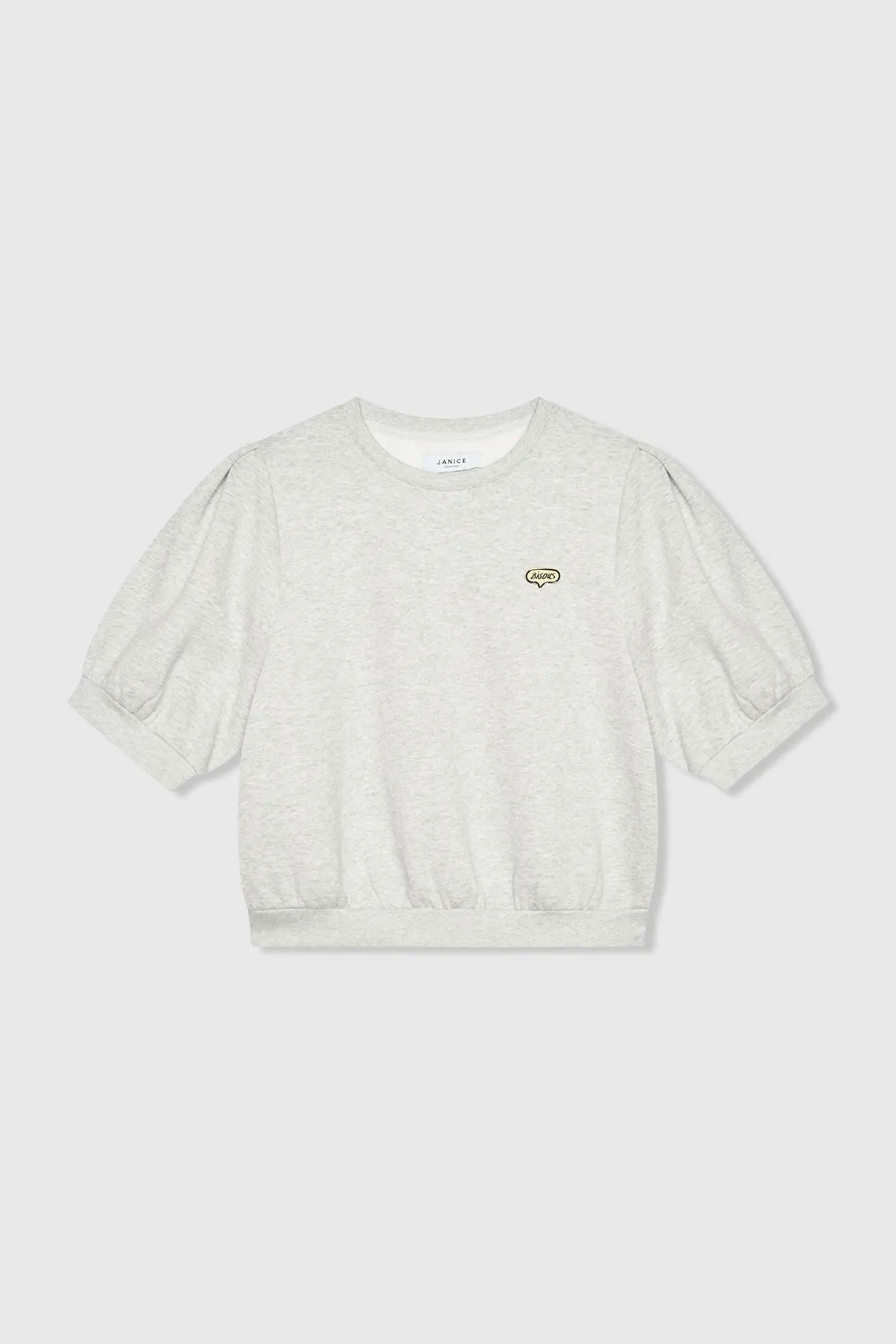 Grijze Dames Sweater Pof Mouw Katoen Corey