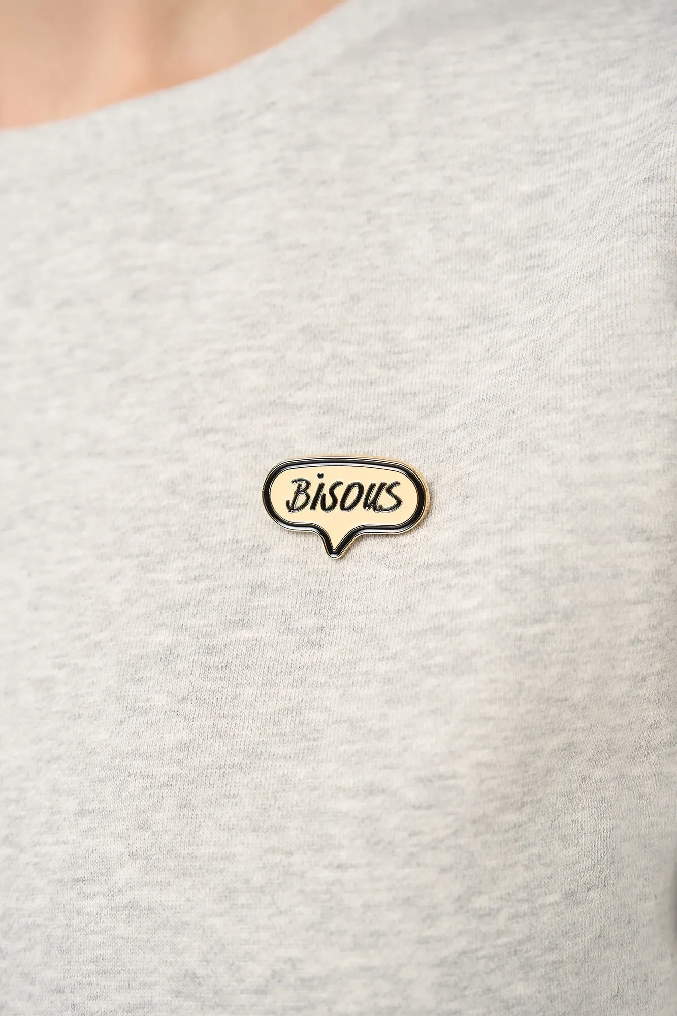 Grijze Dames Sweater Pof Mouw Katoen Corey