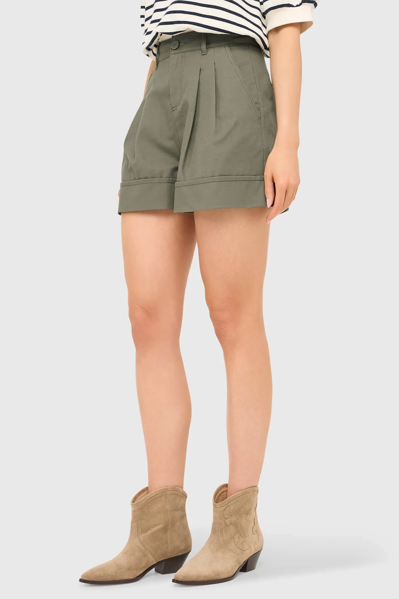 Groene Katoenen Shorts Dames Arthur
