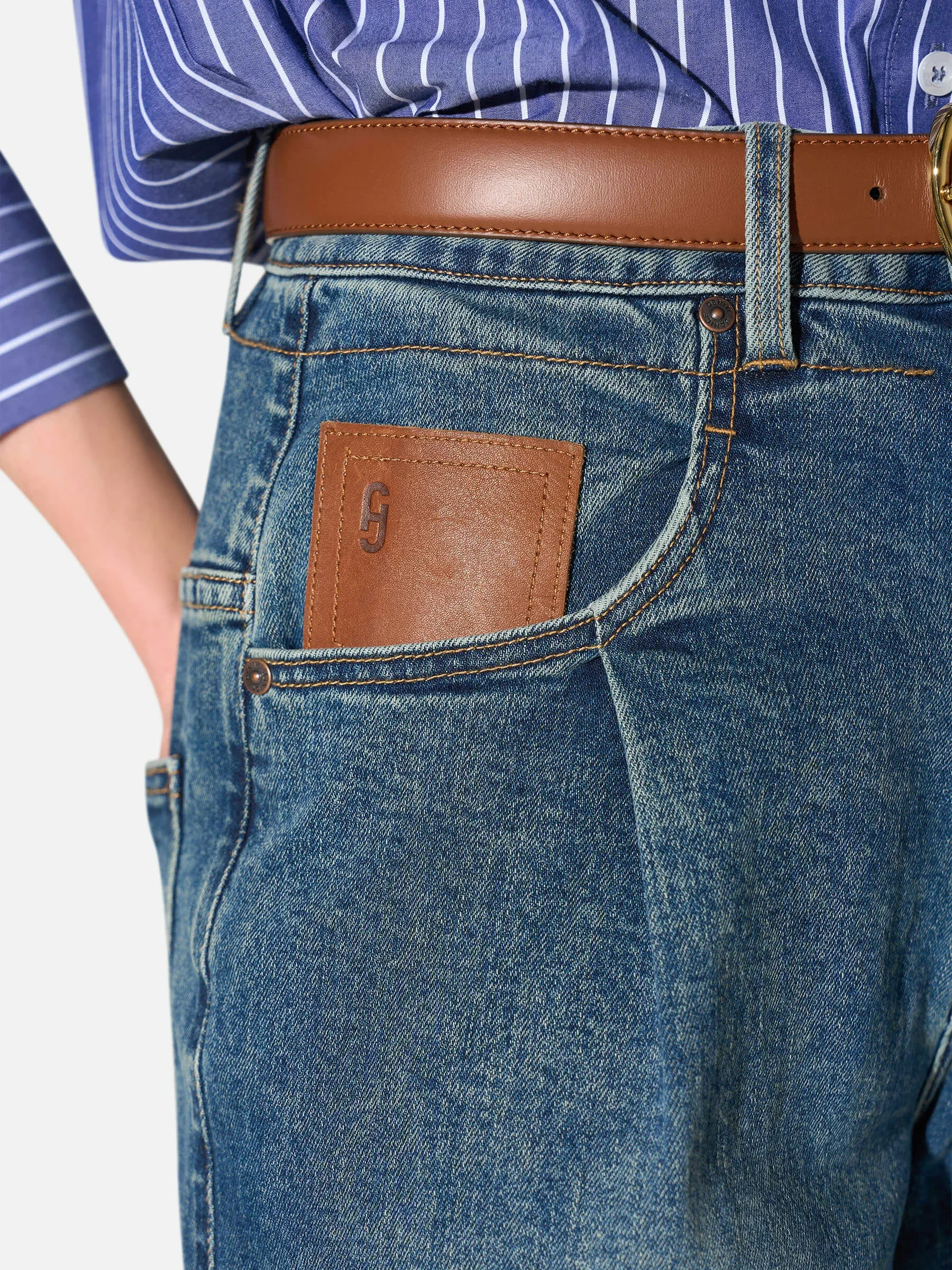 Jeans Dames Barrel Stretch Denim Drew Blauw 357