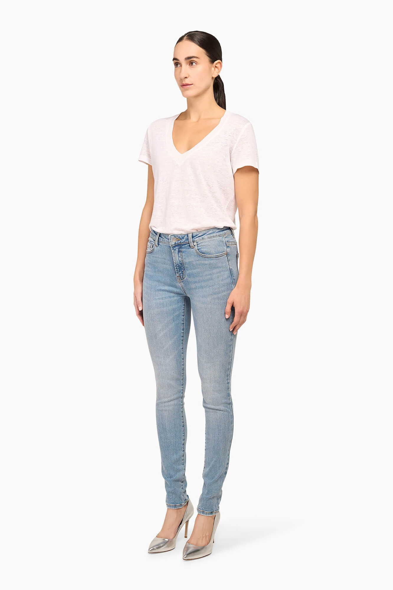 High Rise Skinny Jeans Rocket Blauw 323