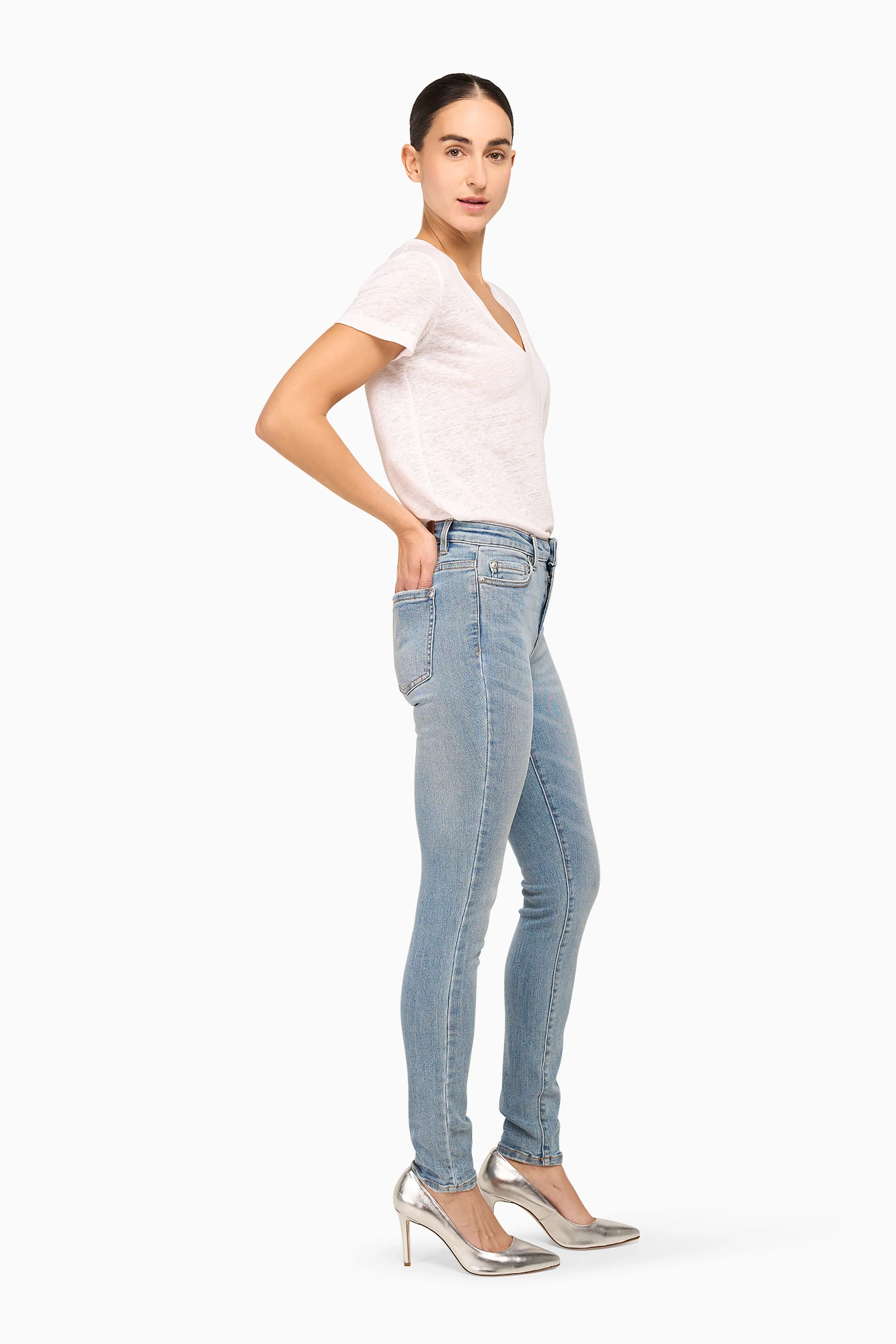 High Rise Skinny Jeans Rocket Blauw 323