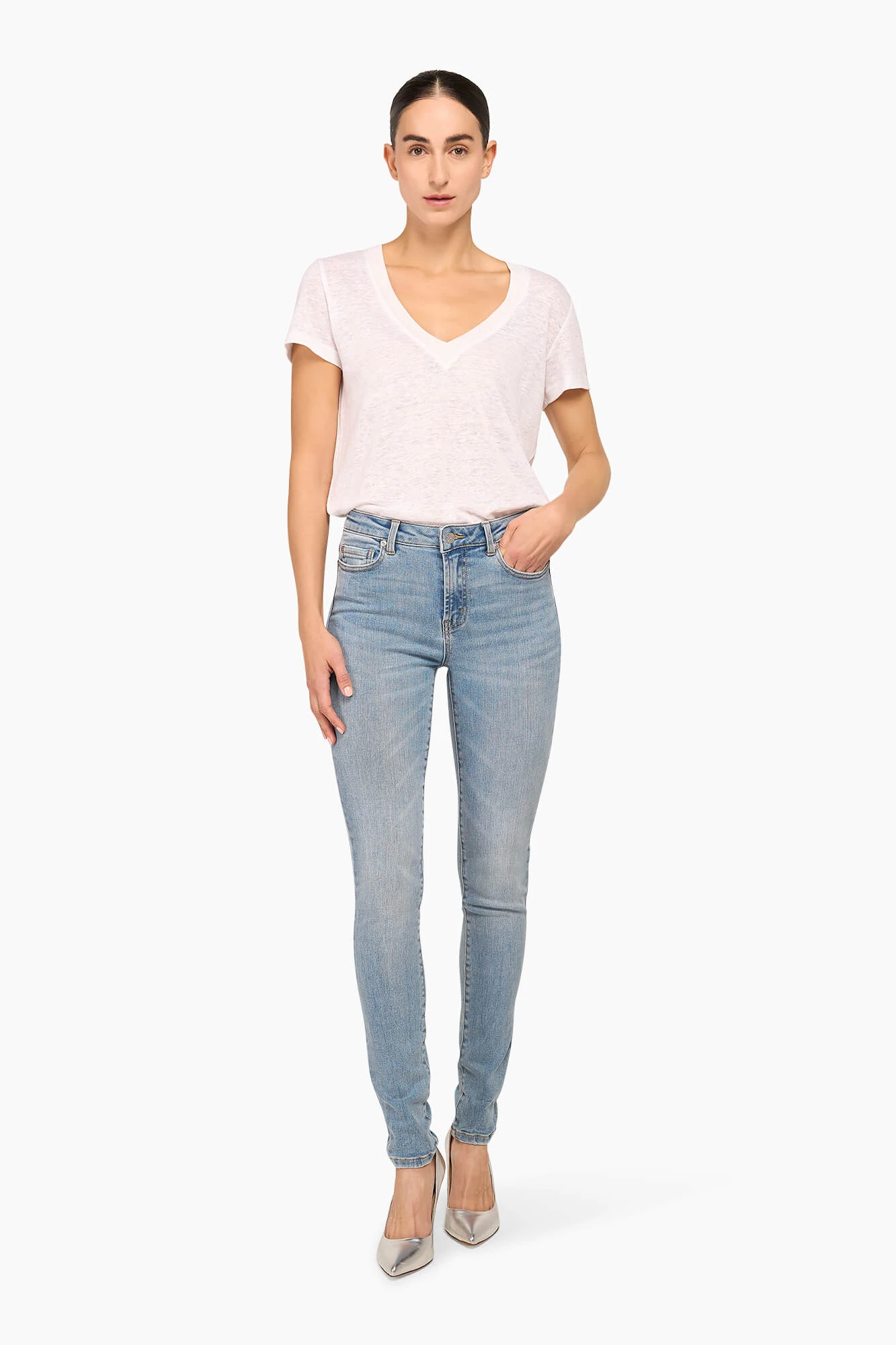 High Rise Skinny Jeans Rocket Blauw 323