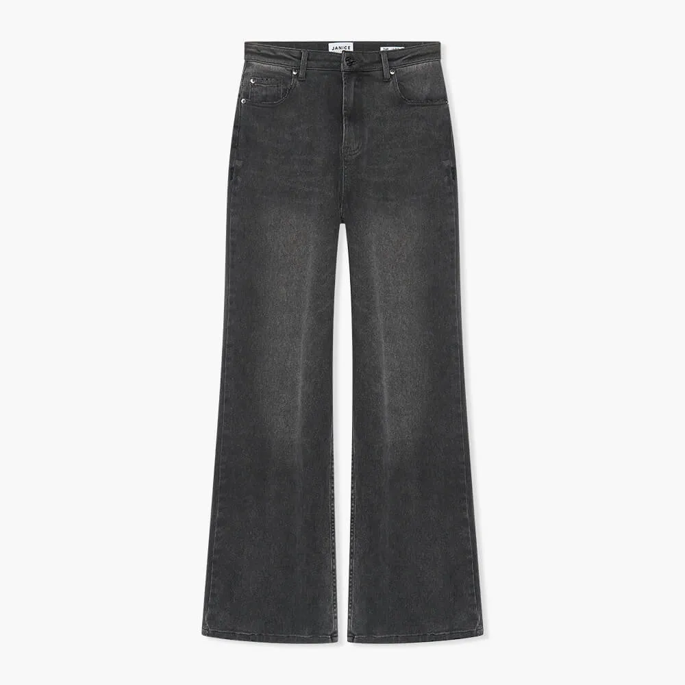 Jeans Dames Wijde Pijp Jason Grijs 415