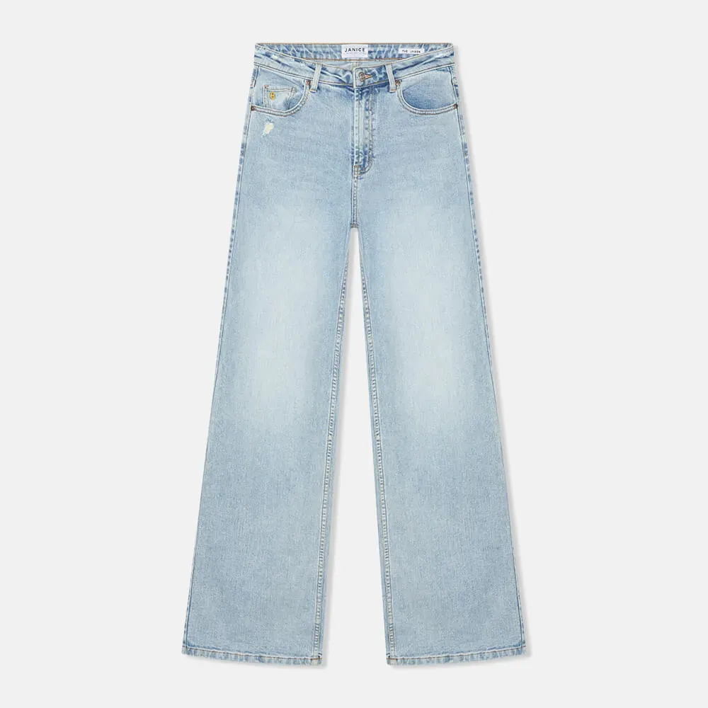 Jeans Dames Rechte Pijp High Rise Stretch Jason Blauw 565