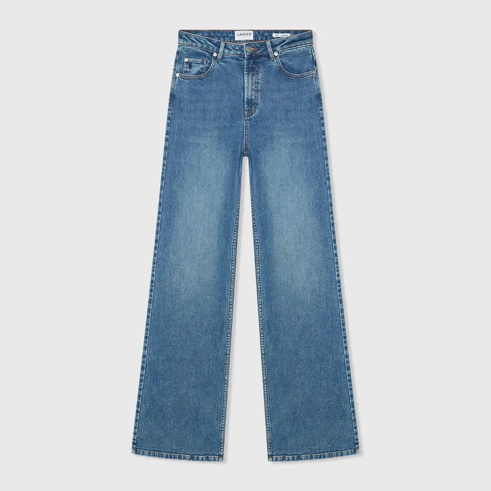 Jeans Dames Rechte Pijp High Rise Stretch Jason Blauw 932