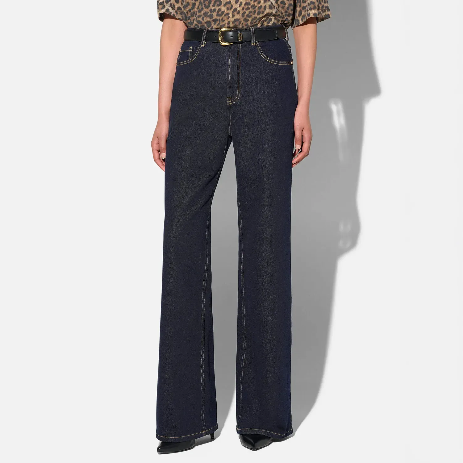 Jeans Dames Rechte Pijp High Rise Stretch Jason Japanse Denim