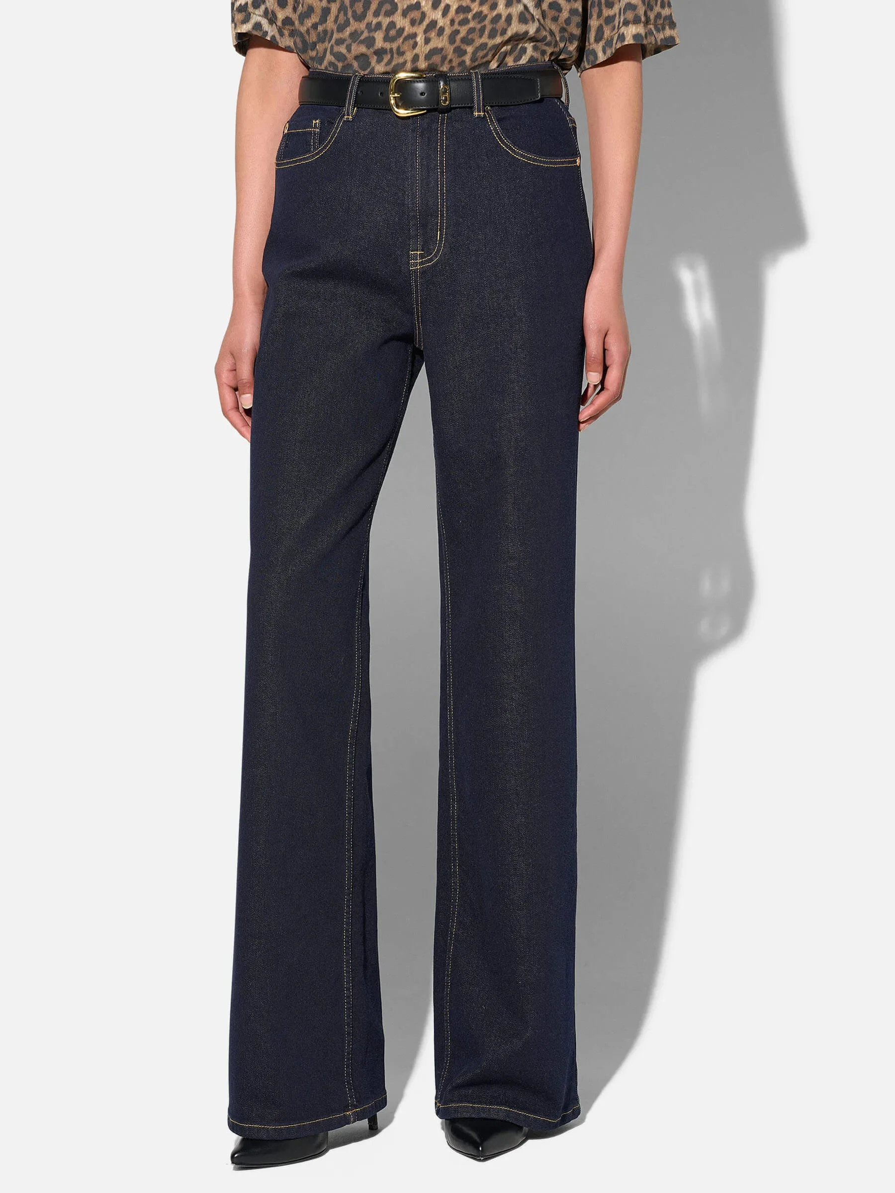 Jeans Dames Rechte Pijp High Rise Stretch Jason Japanse Denim