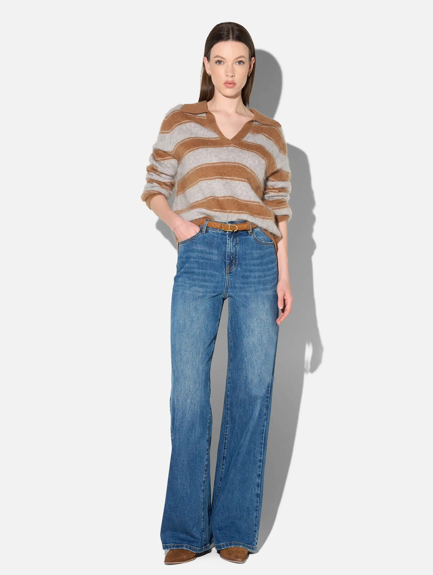 Jeans Dames Rechte Pijp Mid Rise Stretch Luxx Blauw 258