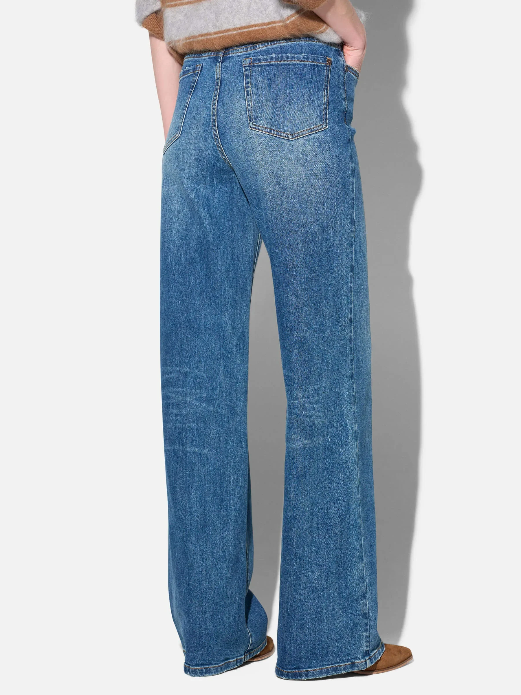 Jeans Dames Rechte Pijp Mid Rise Stretch Luxx Blauw 258