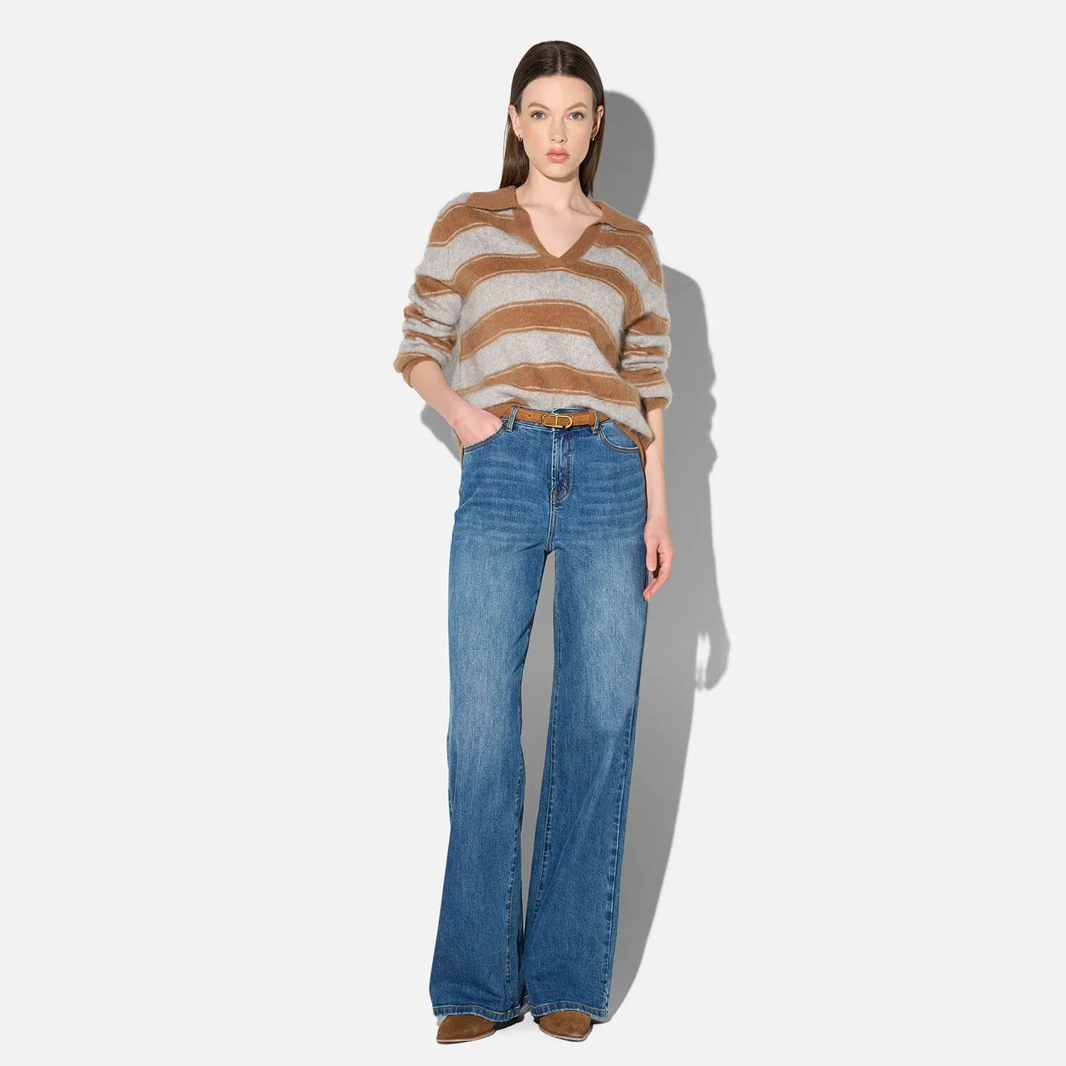 Jeans Dames Rechte Pijp Mid Rise Stretch Luxx Blauw 258