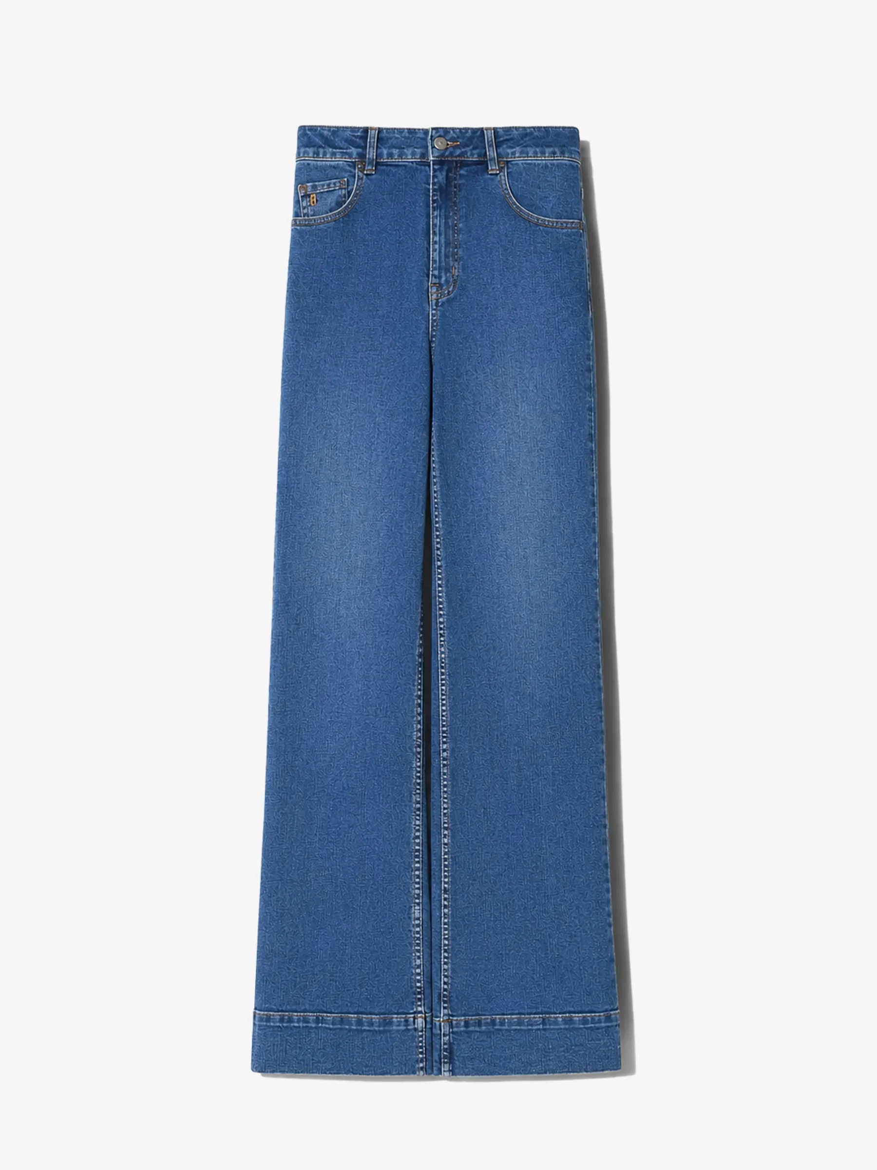 Jeans Dames Stretch 5 Pocket Mid Rise Trey Blauw 258