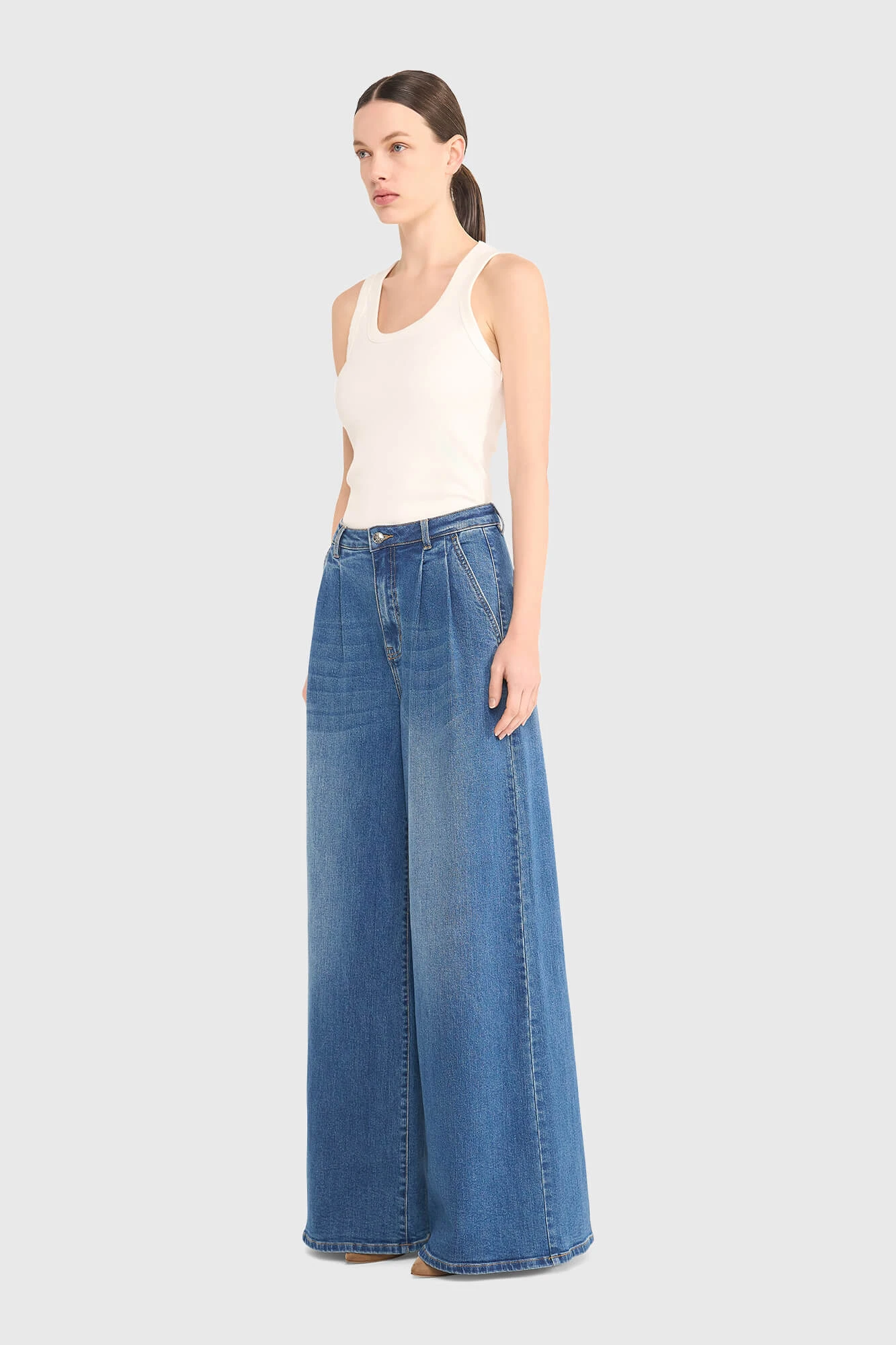 Jeans Dames Wijde Pijp Dollar Blauw 111
