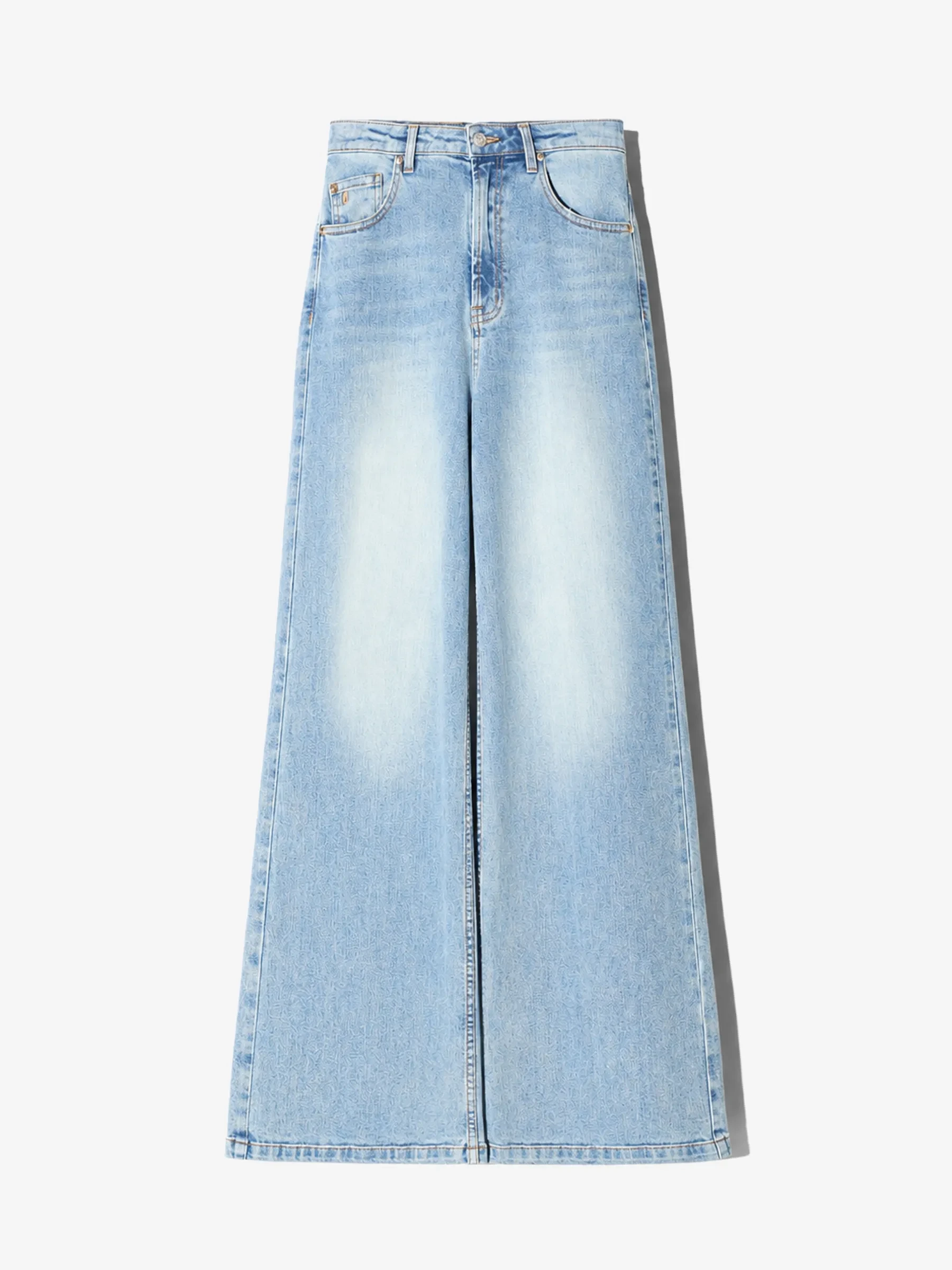 Jeans Dames Wide Leg High Rise Stretch Mason Blauw 114