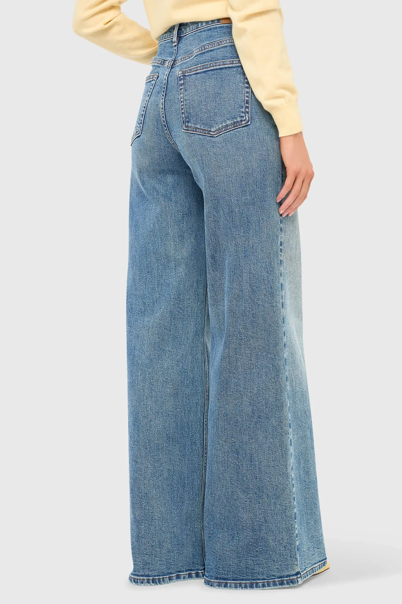 Jeans Dames Wide Leg High Rise Stretch Mason Blauw 379