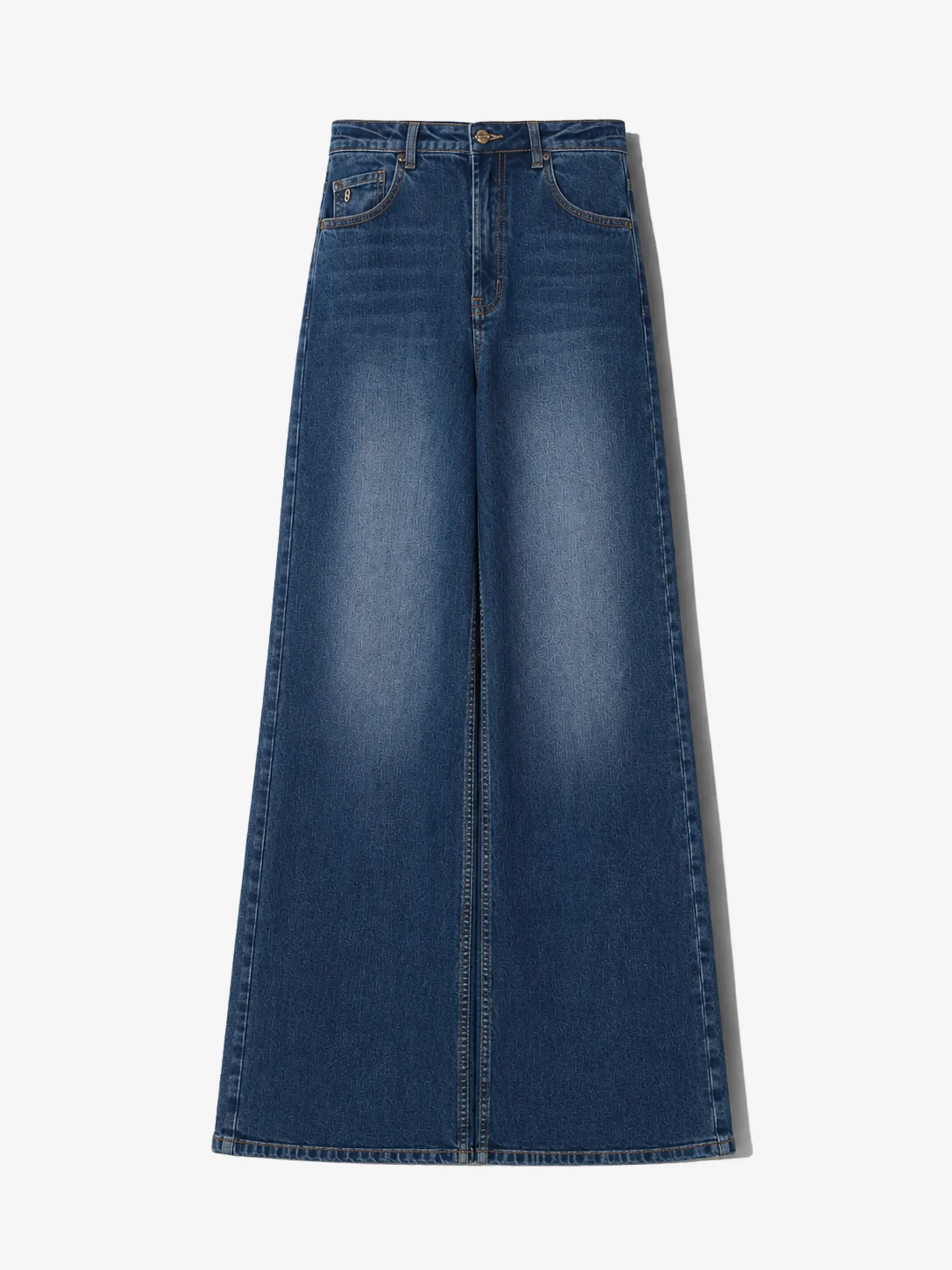 Jeans Dames Wide Leg High Rise Stretch Mason Blauw 469