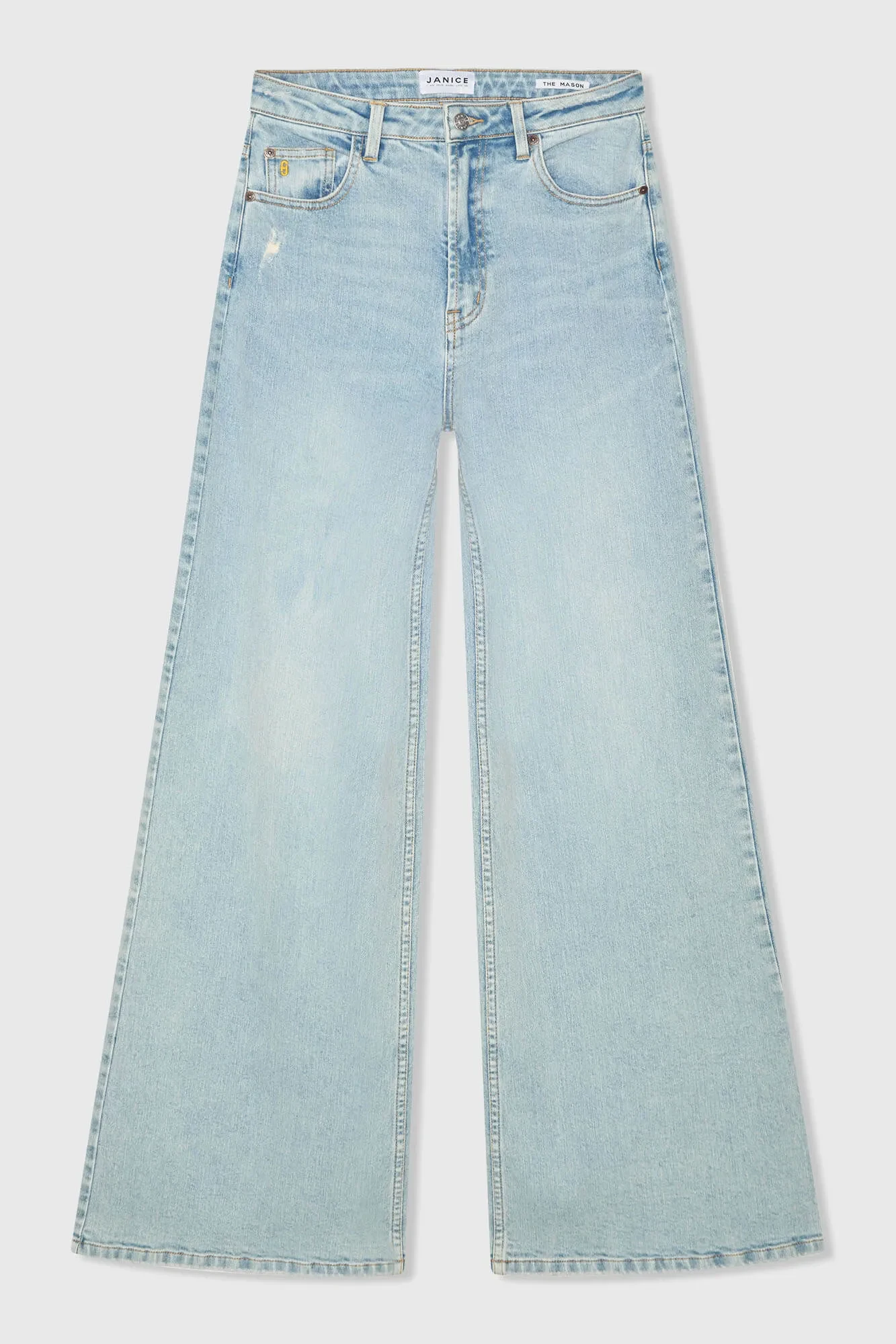 Jeans Dames Wide Leg High Rise Stretch Mason Blauw 565
