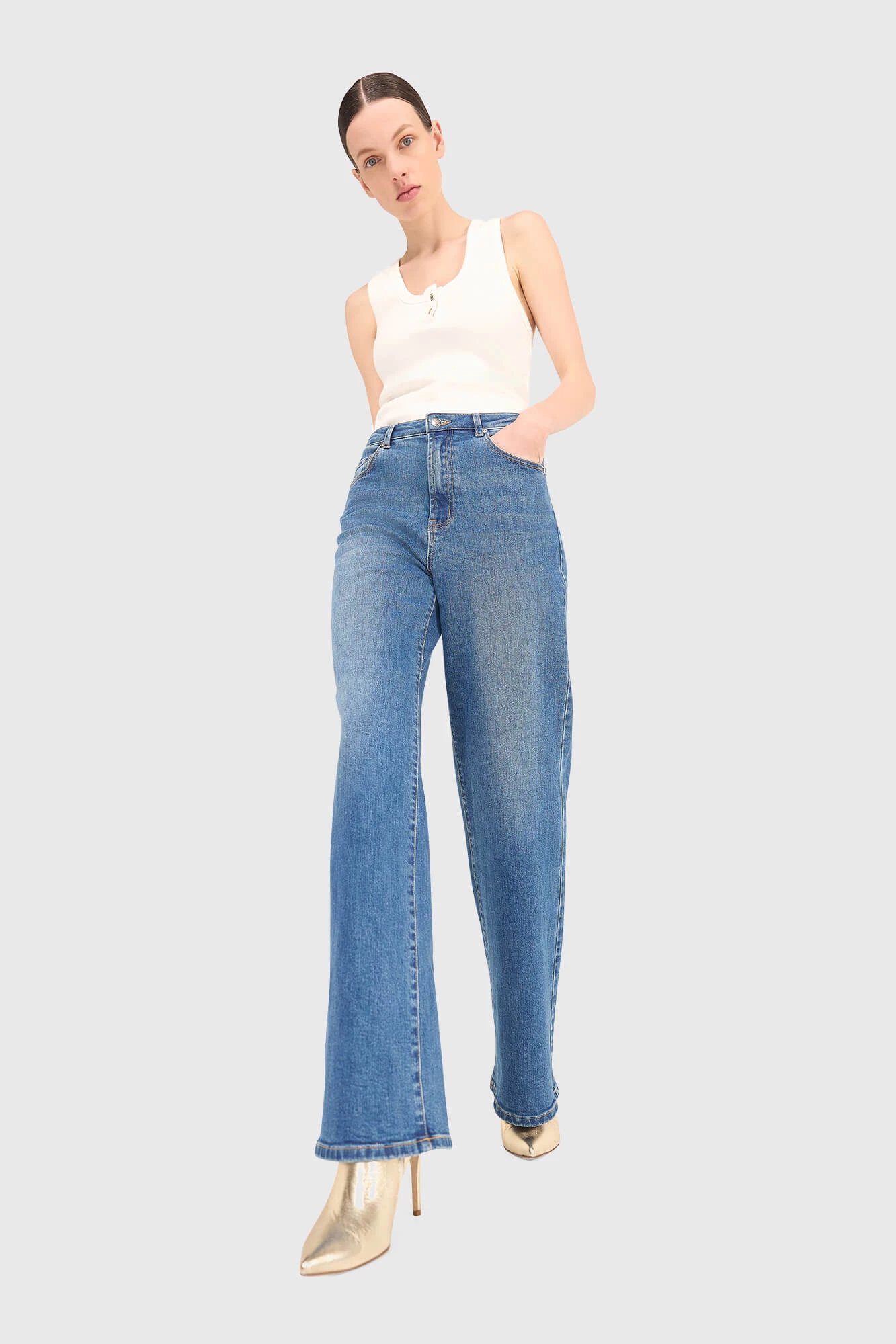 Jeans Dames Wijde Pijp Jason Blauw 111