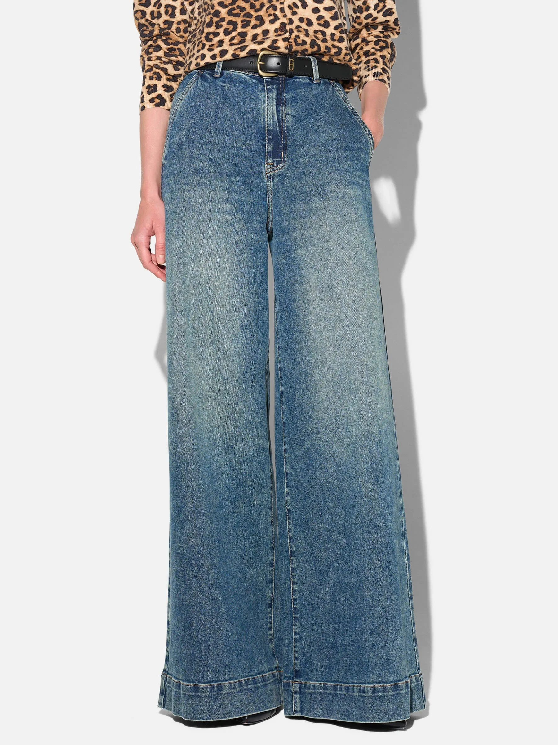 Jeans Dames Wijde Pijp High Rise Stretch Dexter Blauw 357