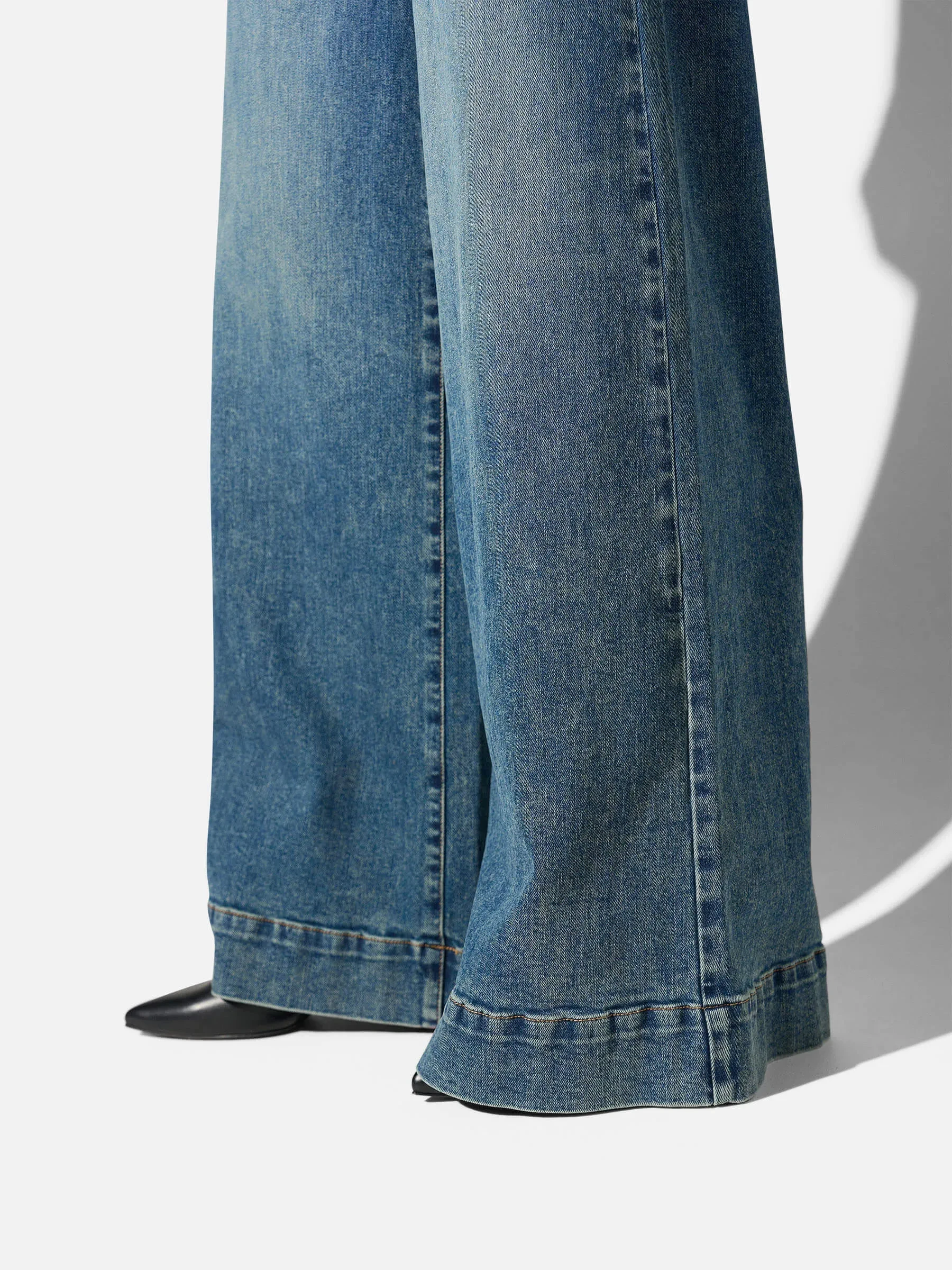 Jeans Dames Wijde Pijp High Rise Stretch Dexter Blauw 357