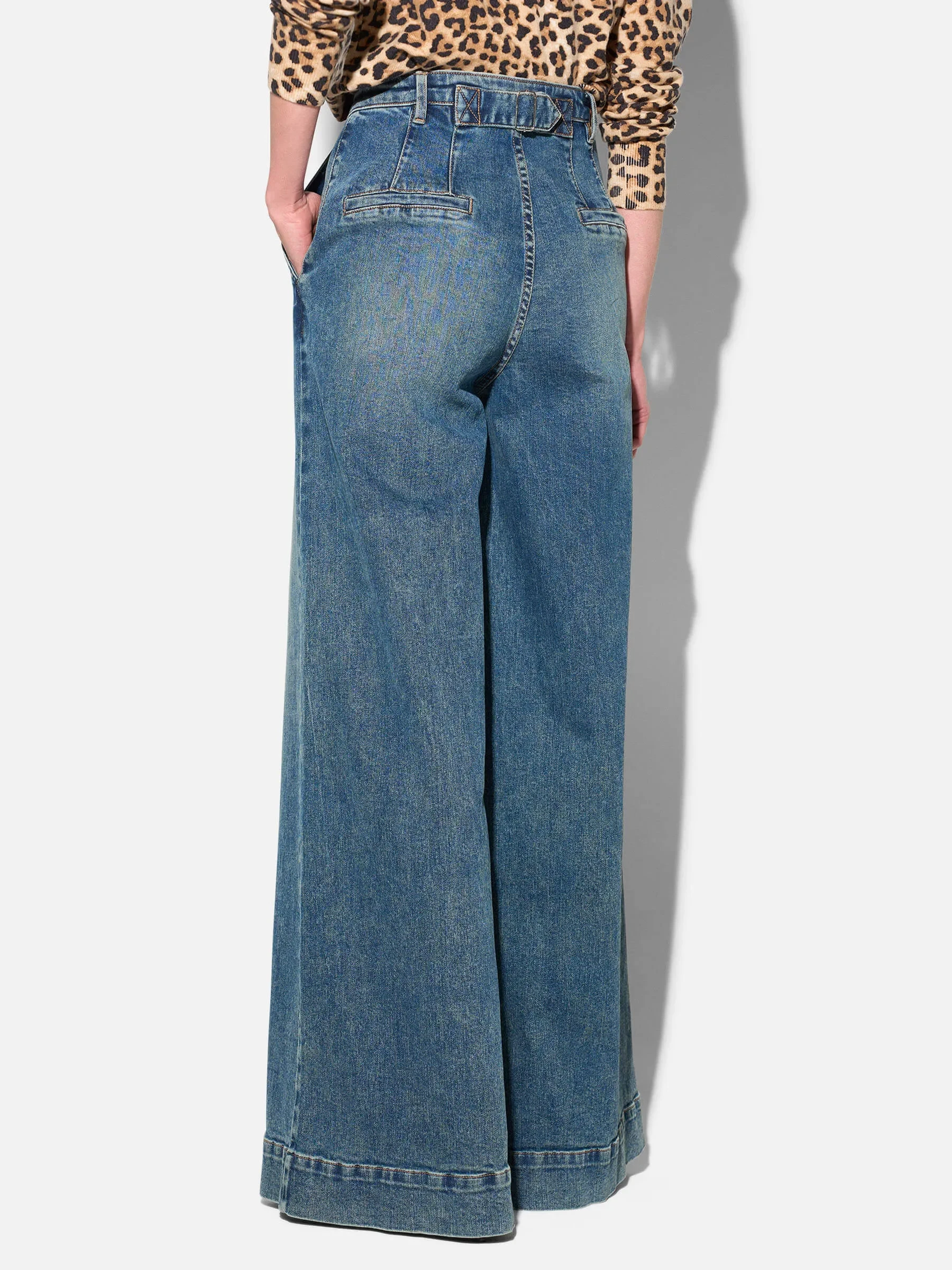 Jeans Dames Wijde Pijp High Rise Stretch Dexter Blauw 357