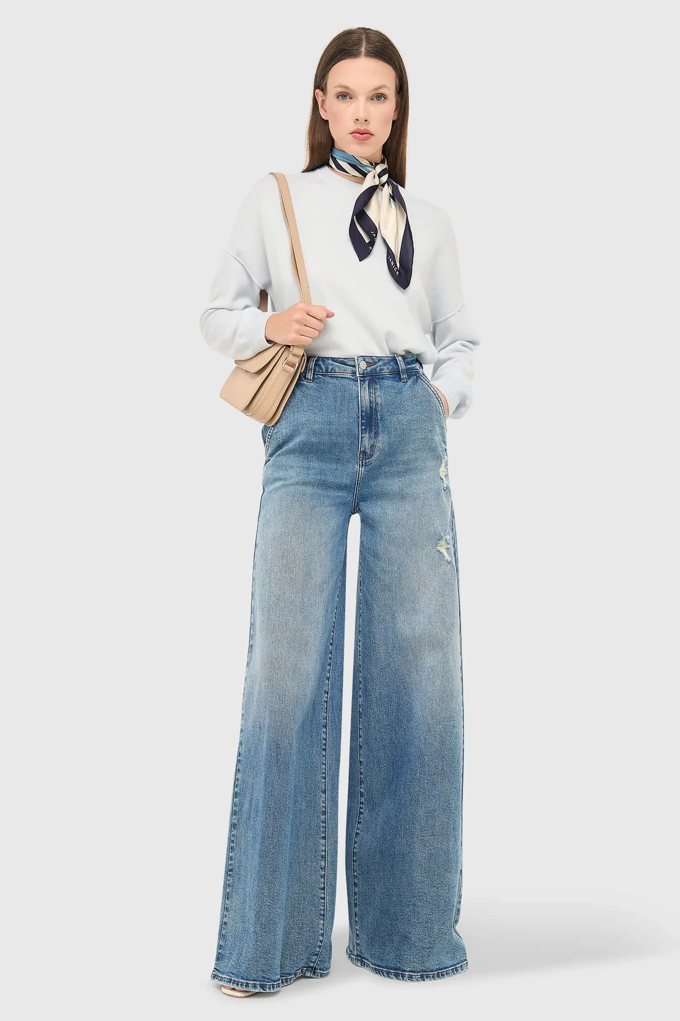 Jeans Dames Wijde Pijp High Rise Stretch Dexter Blauw 379