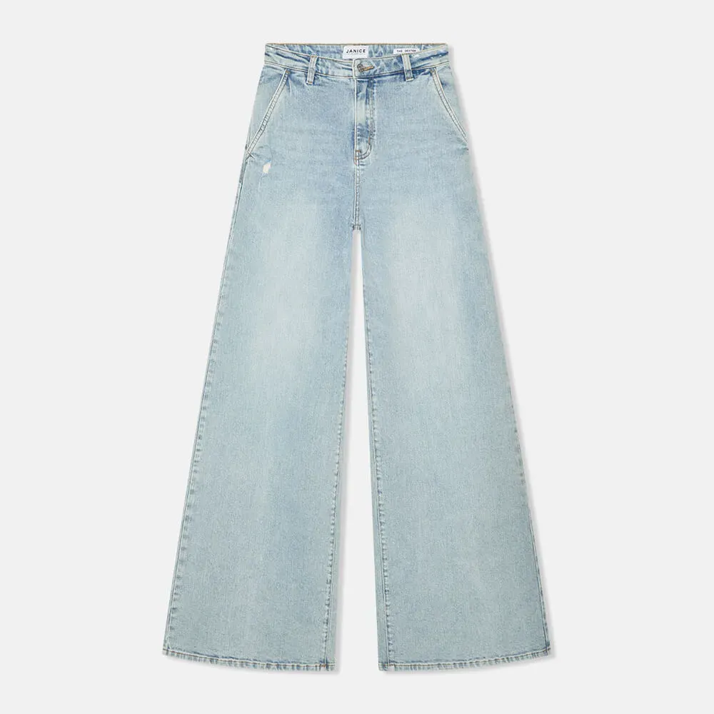 Jeans Dames Wijde Pijp High Rise Stretch Dexter Blauw 565