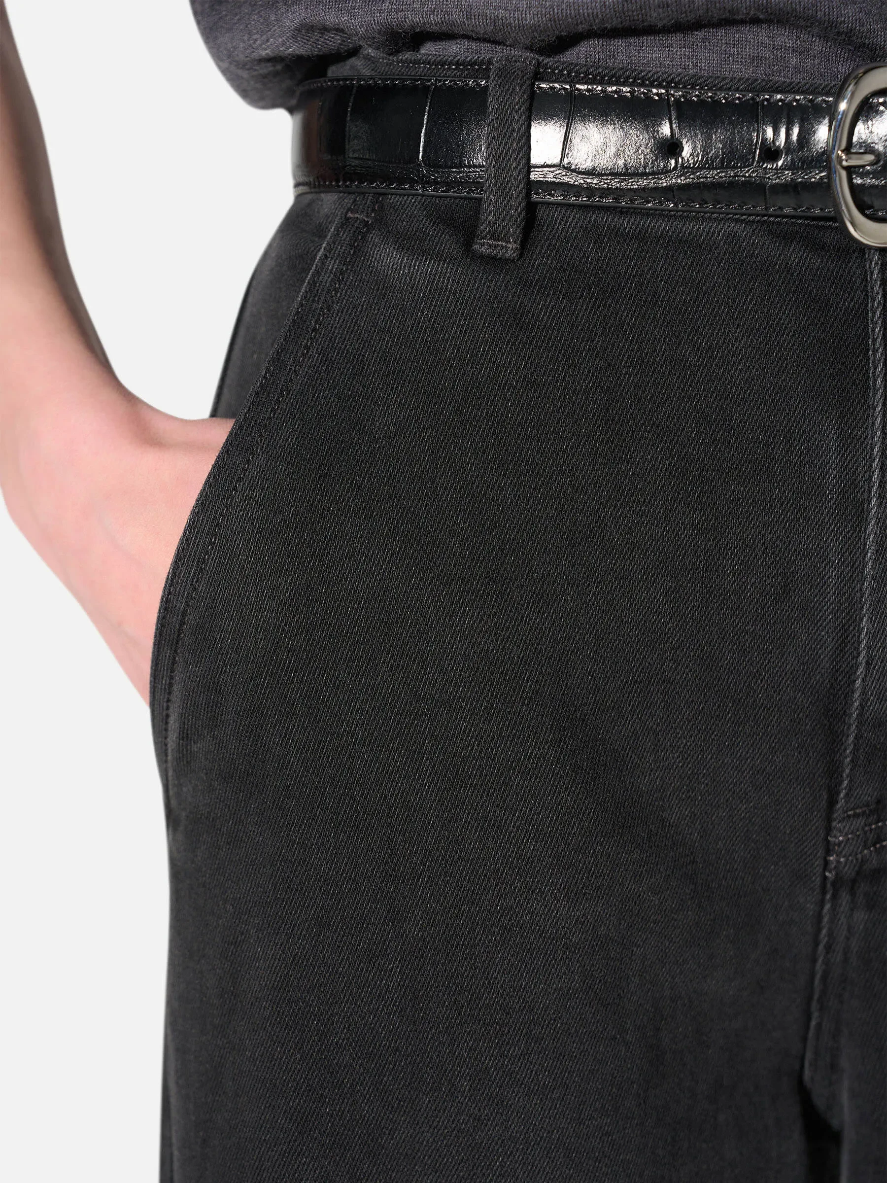 Jeans Dames Wijde Pijp High Rise Stretch Dexter Zwart 813