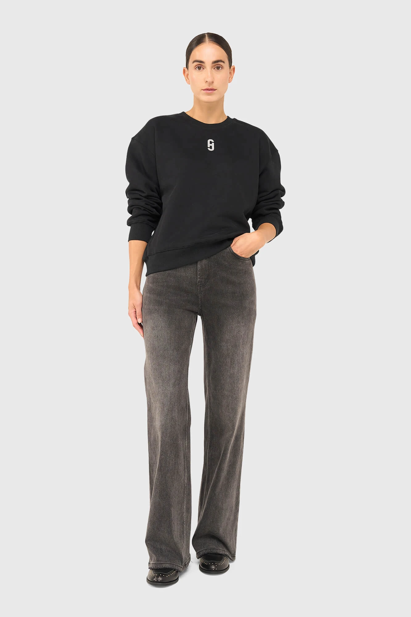 Jeans Dames Wijde Pijp Jason Grijs 415