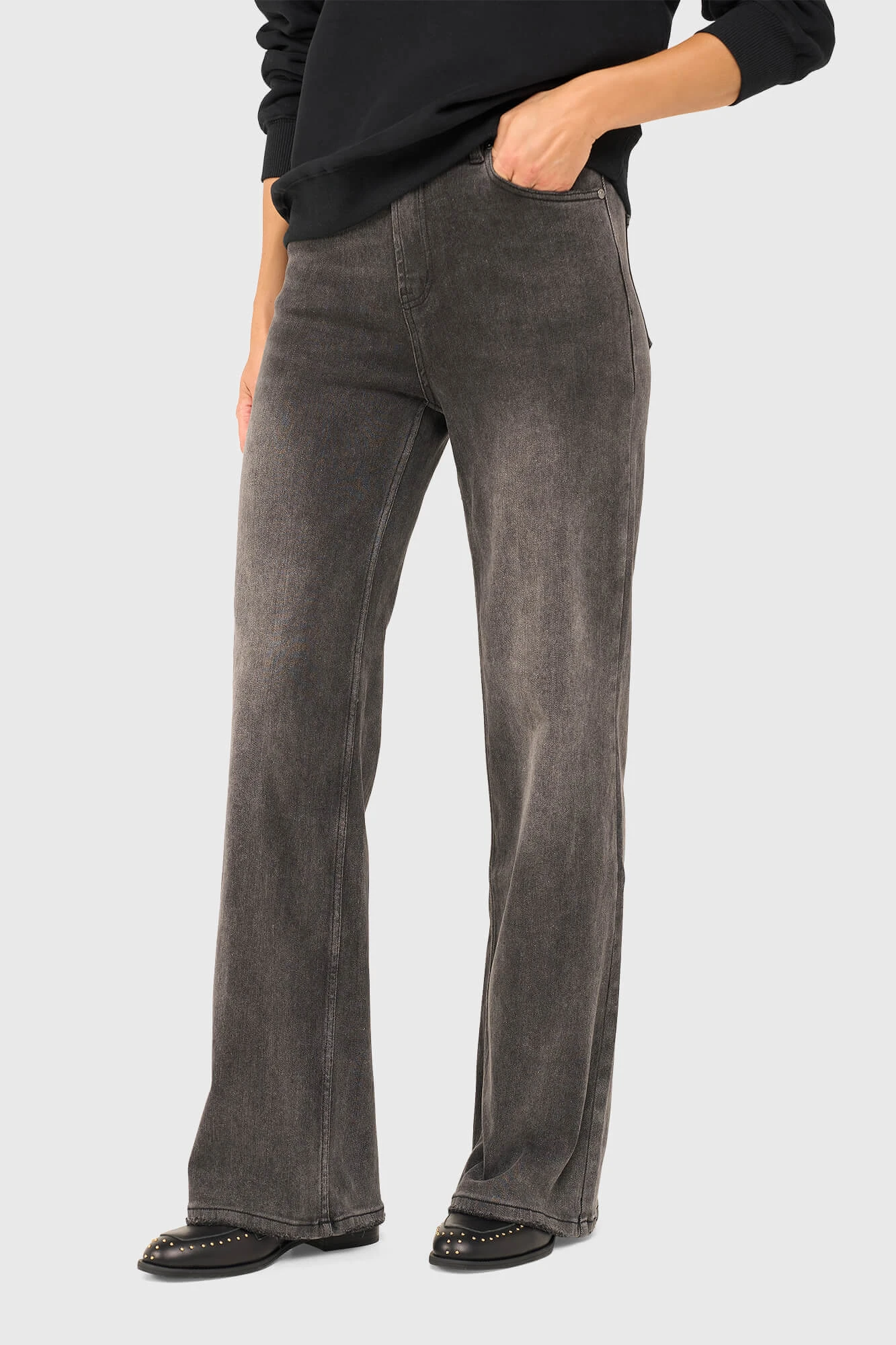Jeans Dames Wijde Pijp Jason Grijs 415