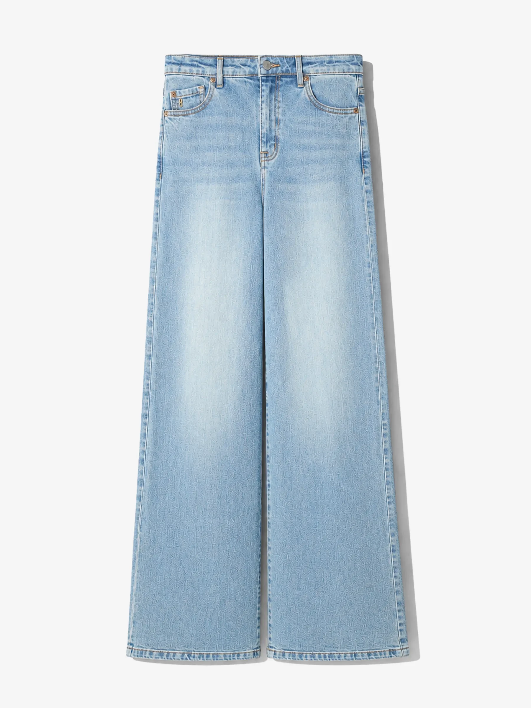 Jeans Dames Wijde Pijp Mid Rise Stretch Cash Blauw 114