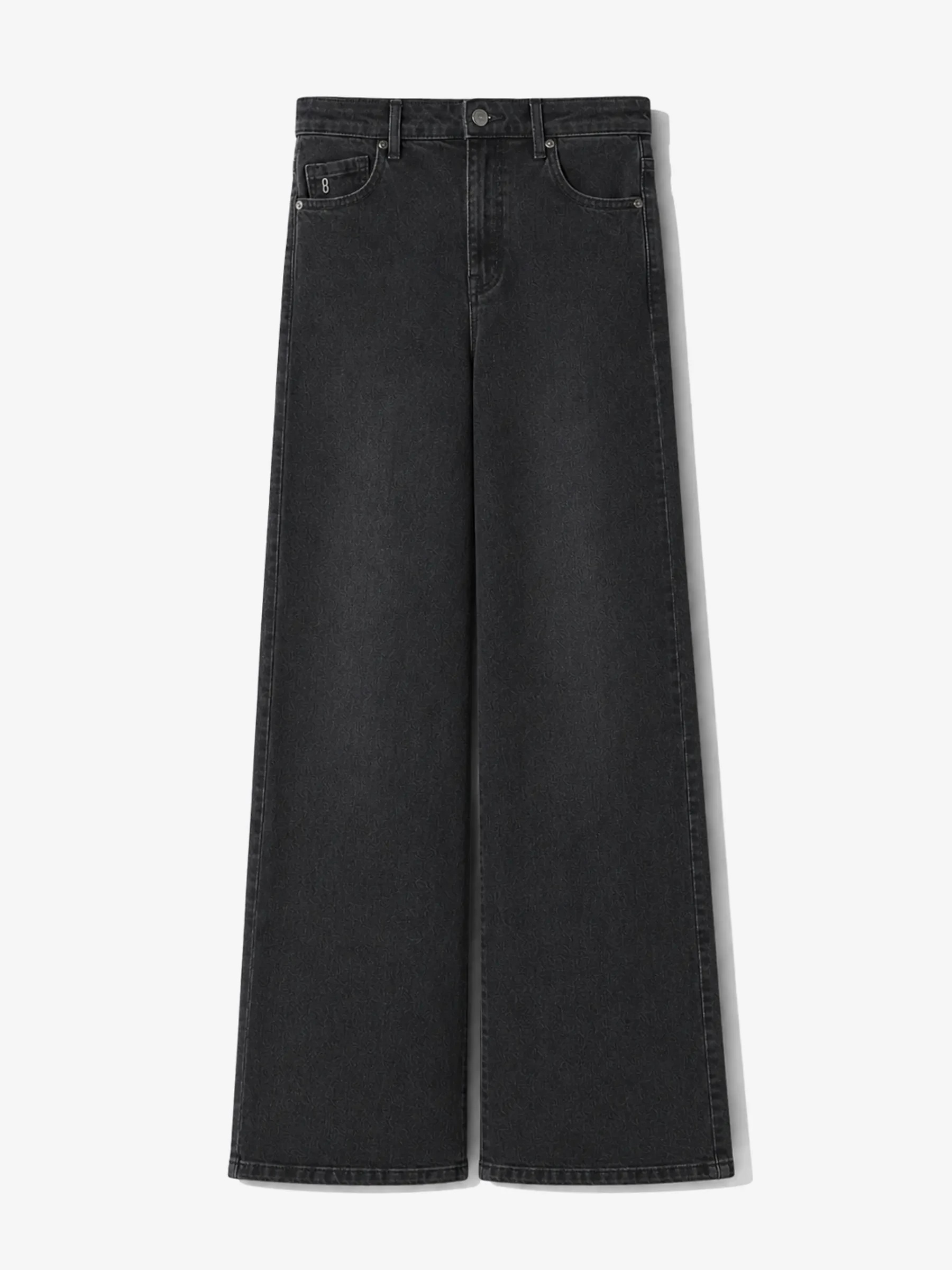 Jeans Dames Wijde Pijp Mid Rise Stretch Cash Zwart 813