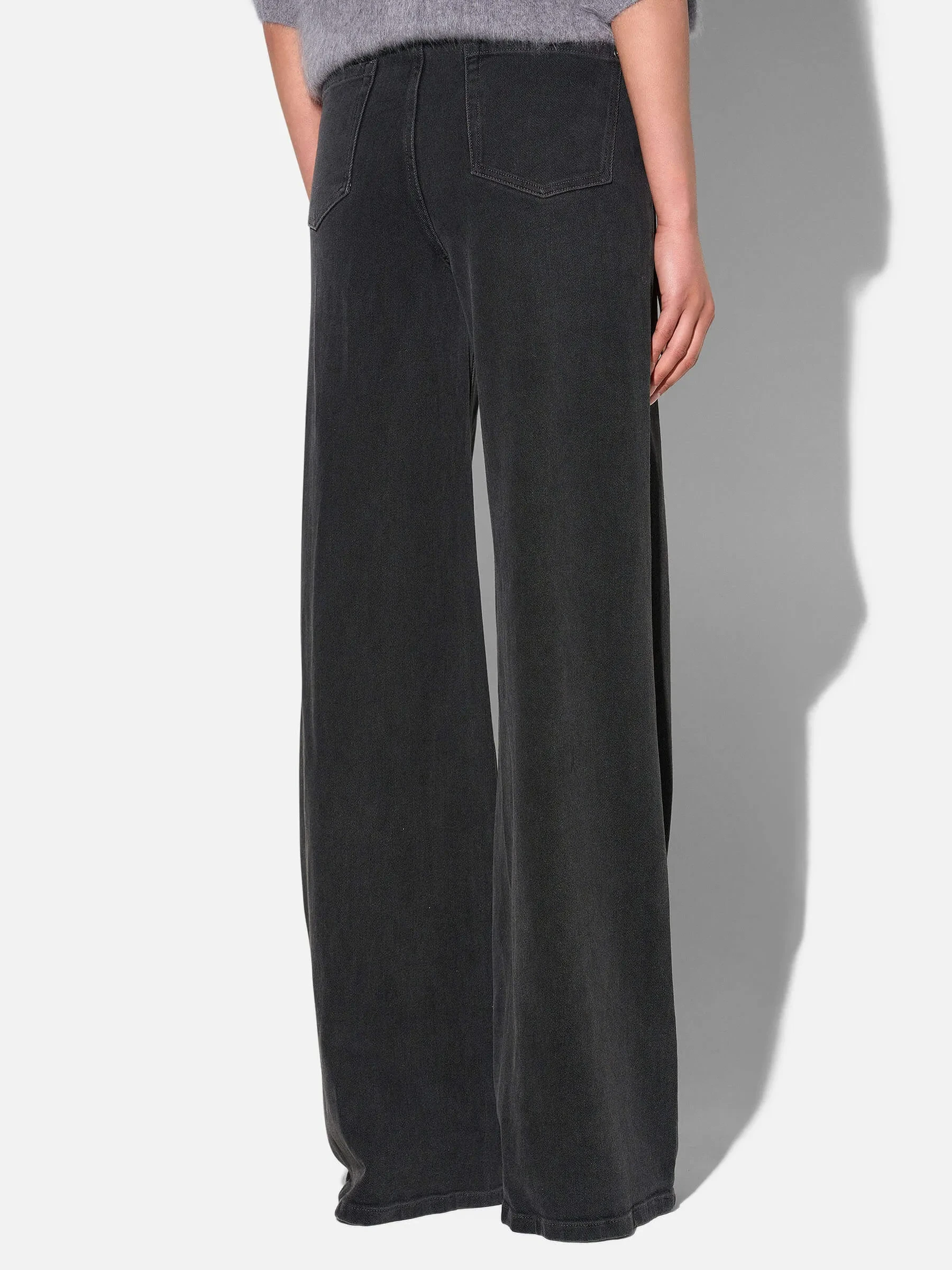 Jeans Dames Wijde Pijp Mid Rise Stretch Cash Zwart 813