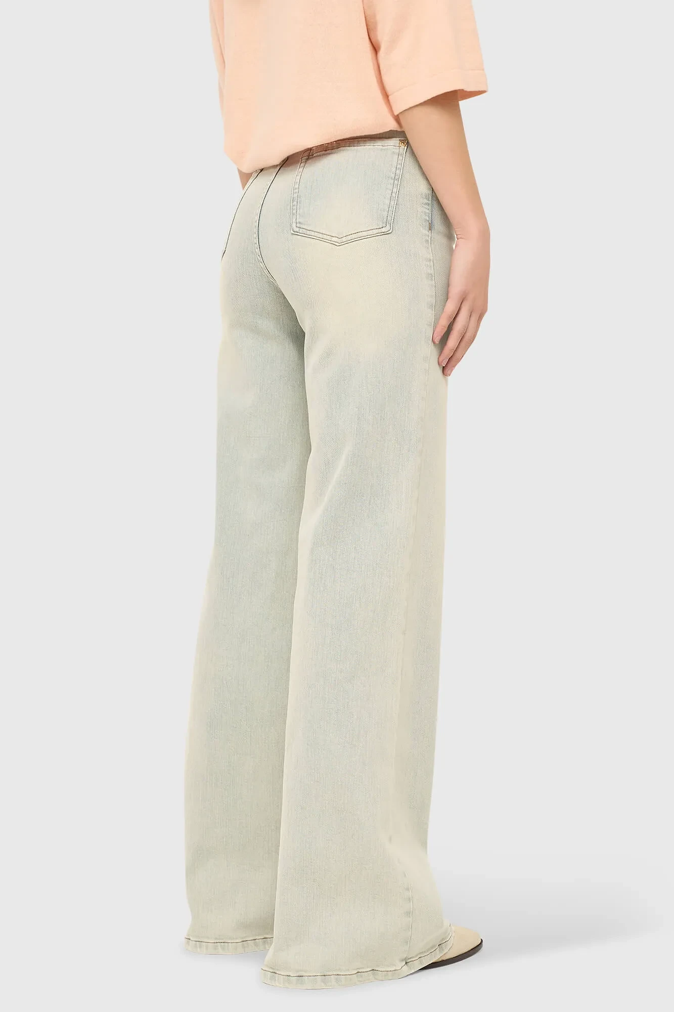 Jeans Dames Wijde Pijp Stretch Mid Rise Stretch Cash Blauw 004