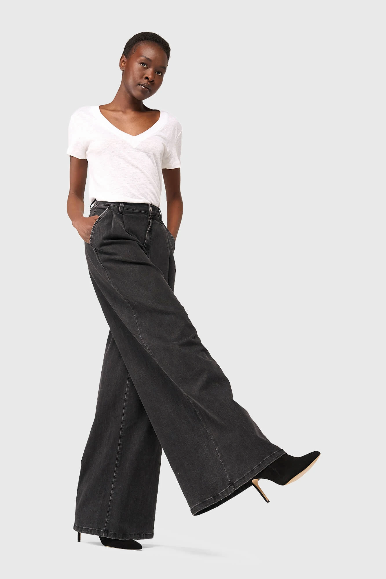 Jeans Wijde Pijp Dames Dollar Zwart 410