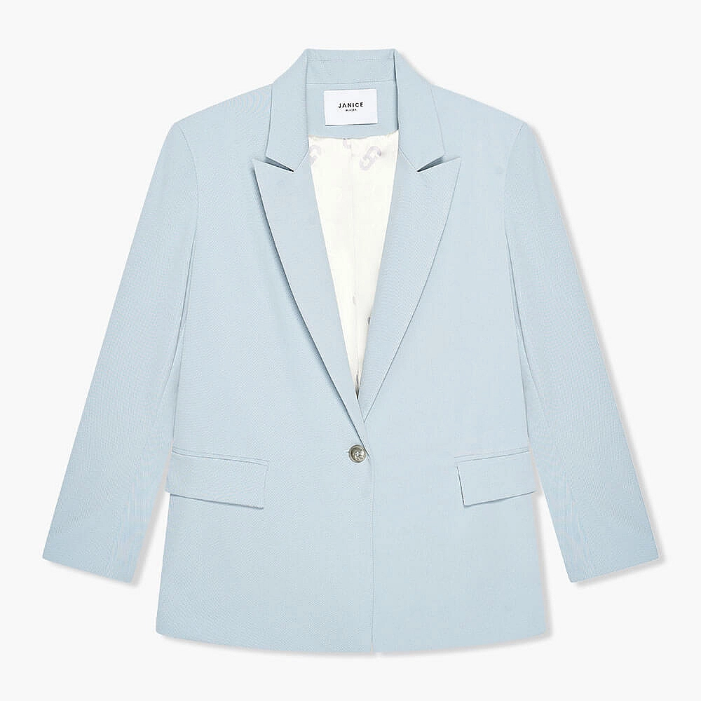 Lichtblauwe Boyfriend Dames Blazer Jones