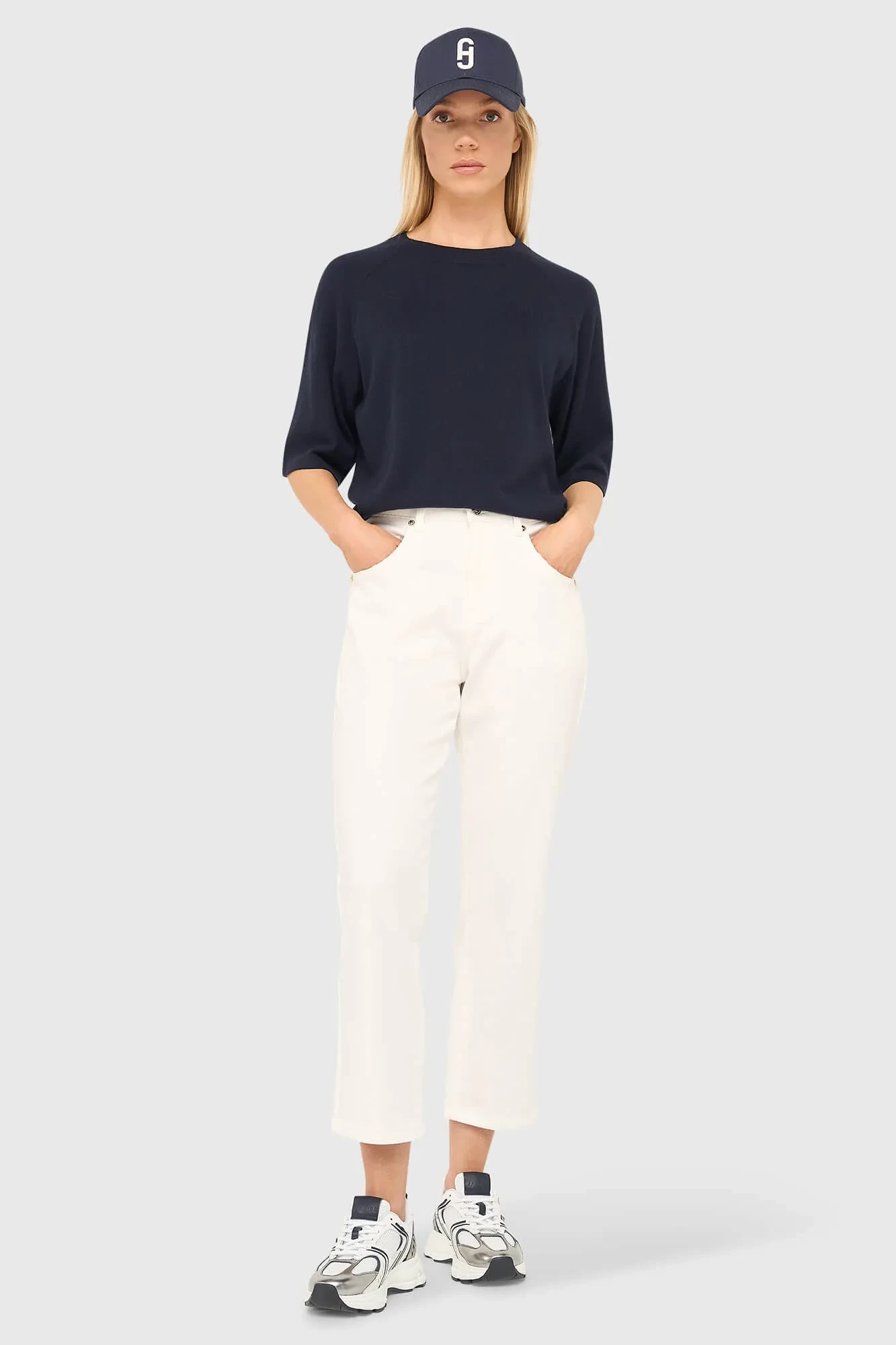 Katoen Cashmere Gebreid Truitje Moss Blauw