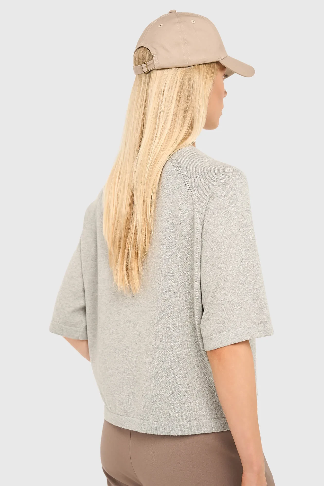 Katoen Cashmere Gebreid Truitje Moss Grijs