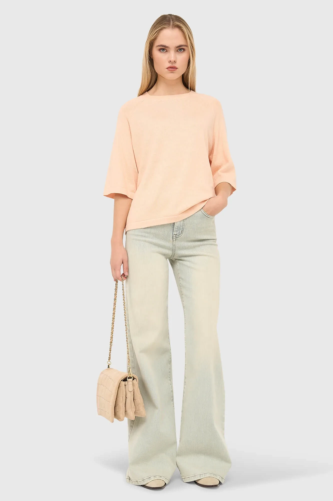 Katoen Cashmere Gebreid Truitje Moss Peach