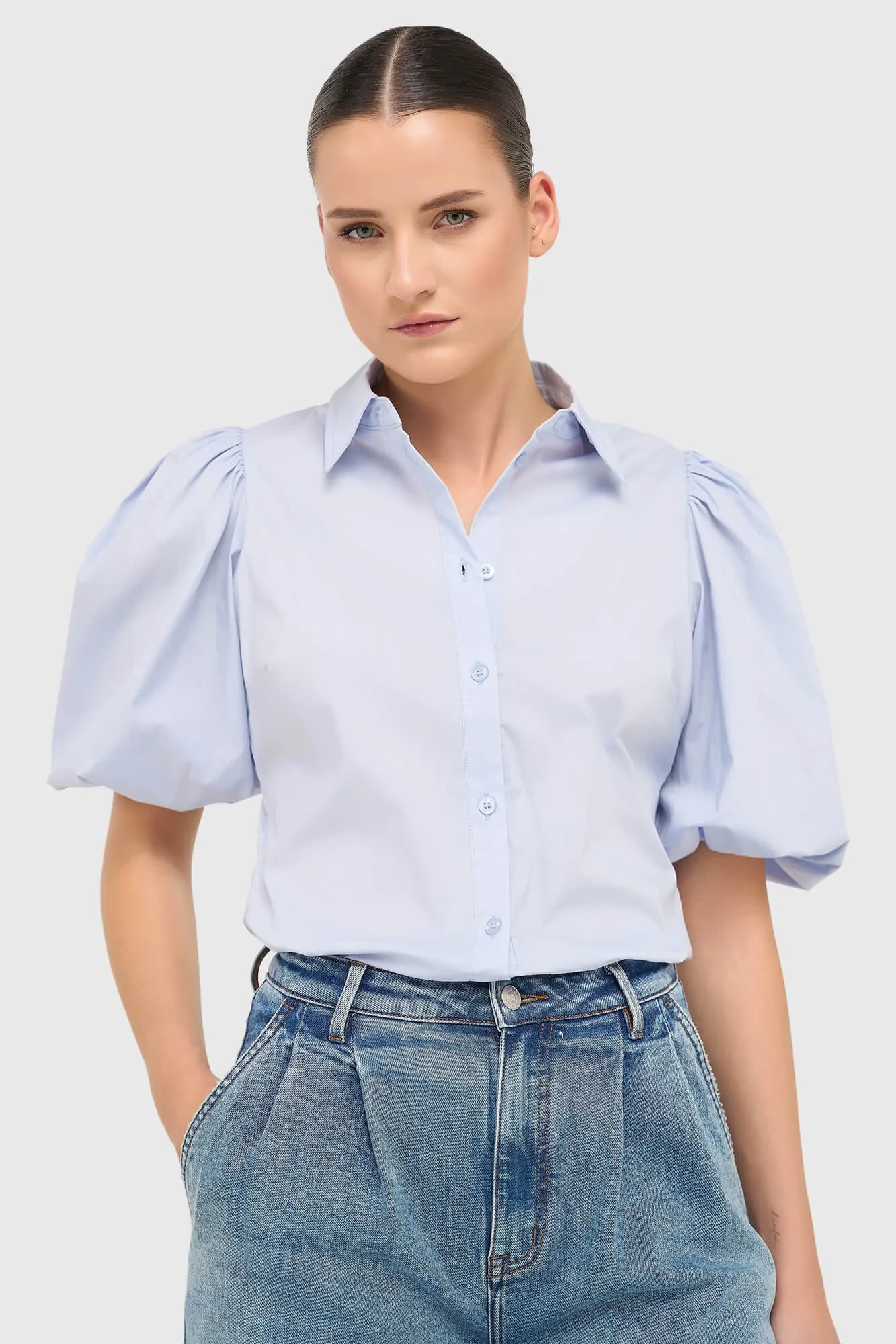 Katoenen Blouse Dames Lars Blauw