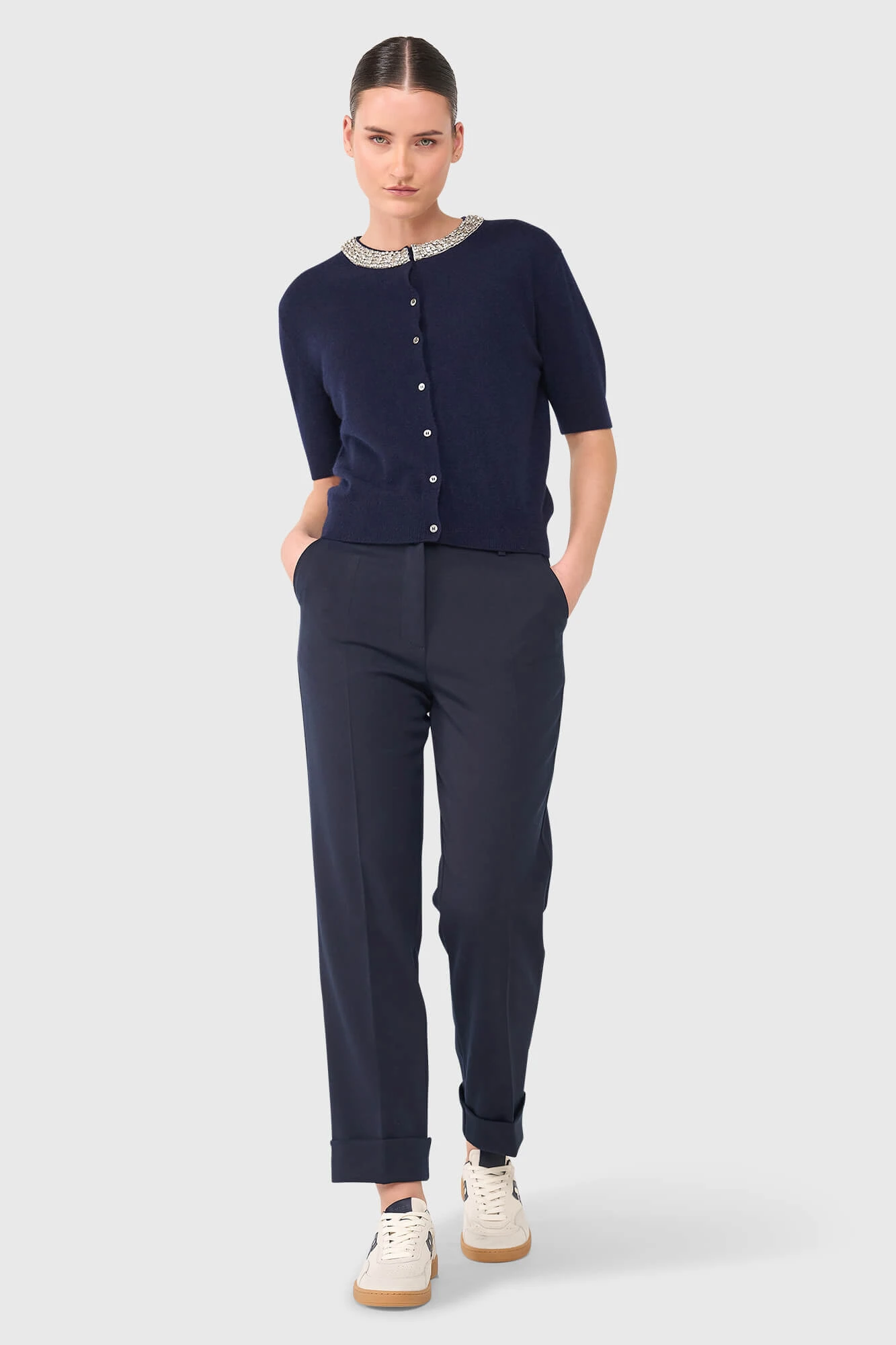 Moon Donkerblauw Steentjes