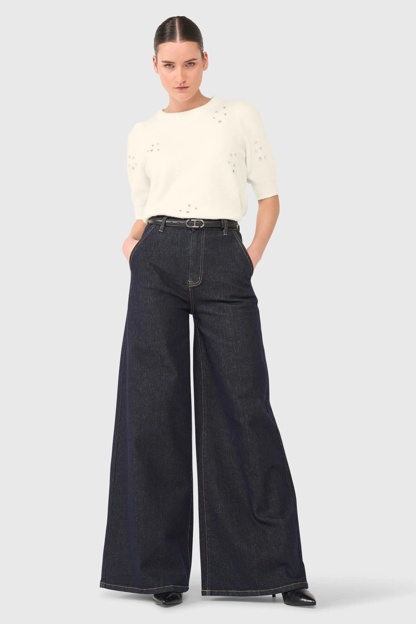Peyton Off White Steentjes