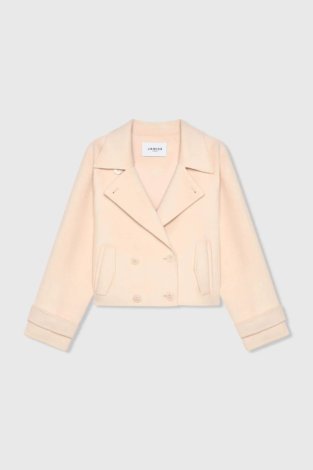 Korte Cashmere Jas Trenchcoat Double Face Peach Floyd